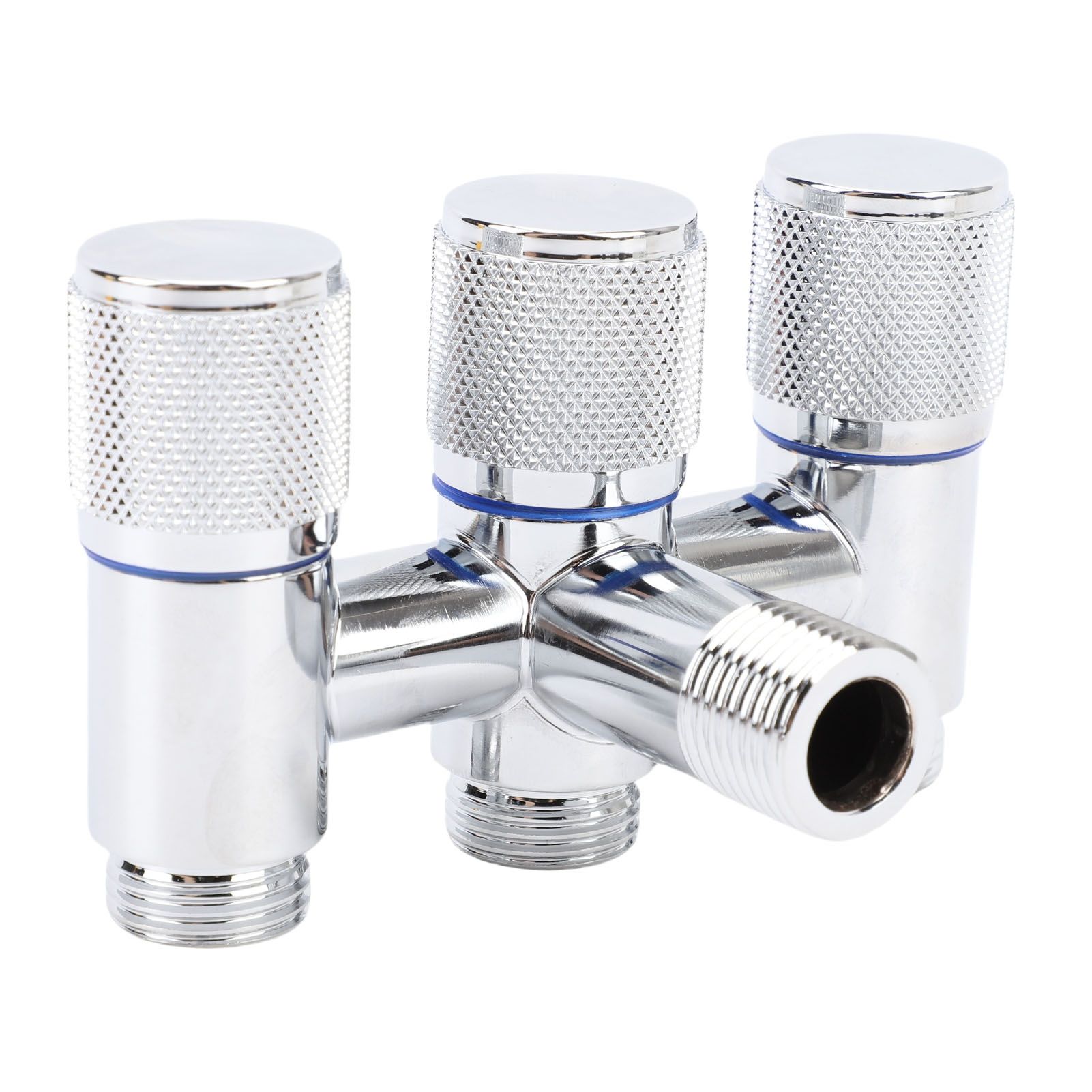 1 in 3 Out Faucet G1/2 Male Thread Stainless Steel 3 Way Water Splitter for view 7