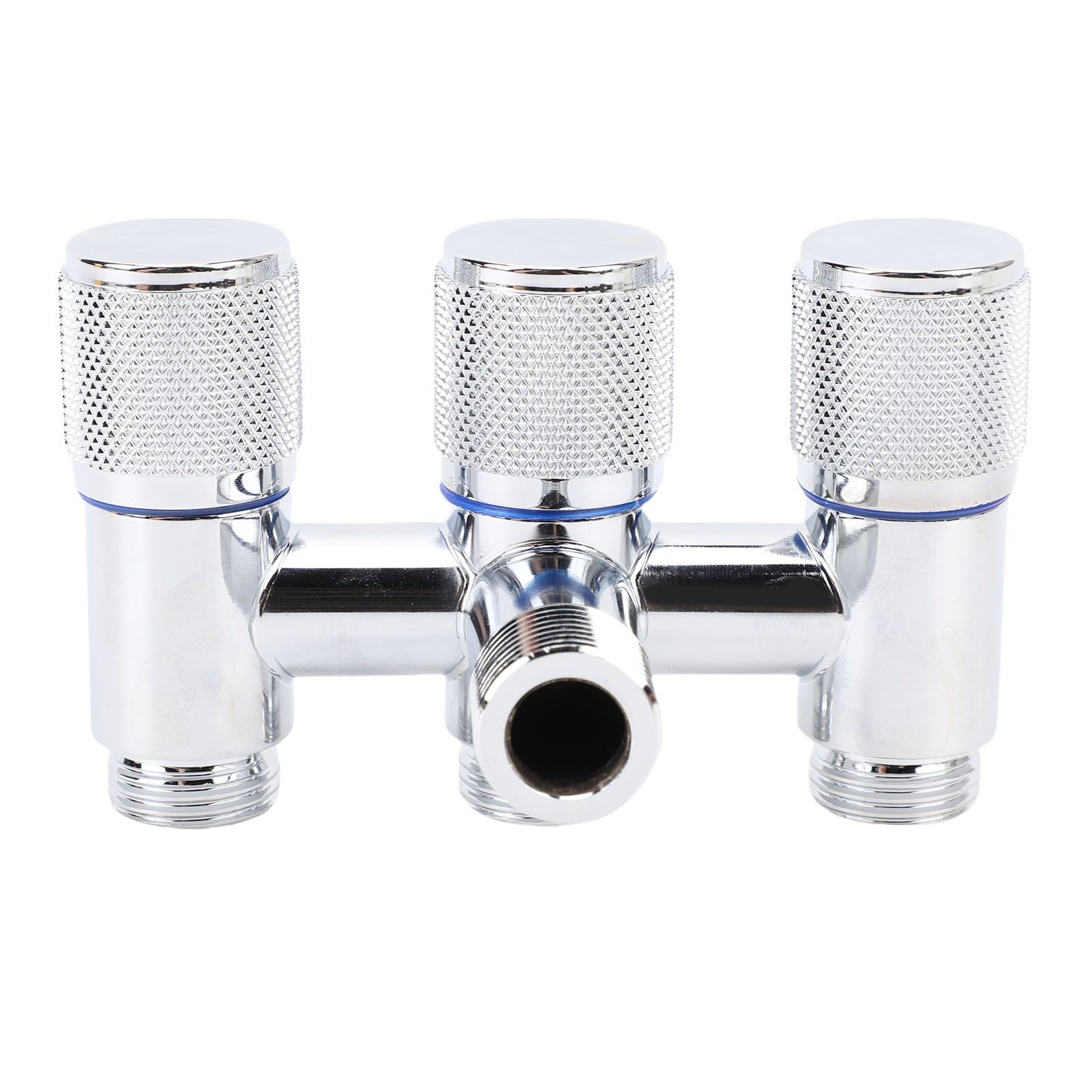 1 in 3 Out Faucet G1/2 Male Thread Stainless Steel 3 Way Water Splitter for view 8