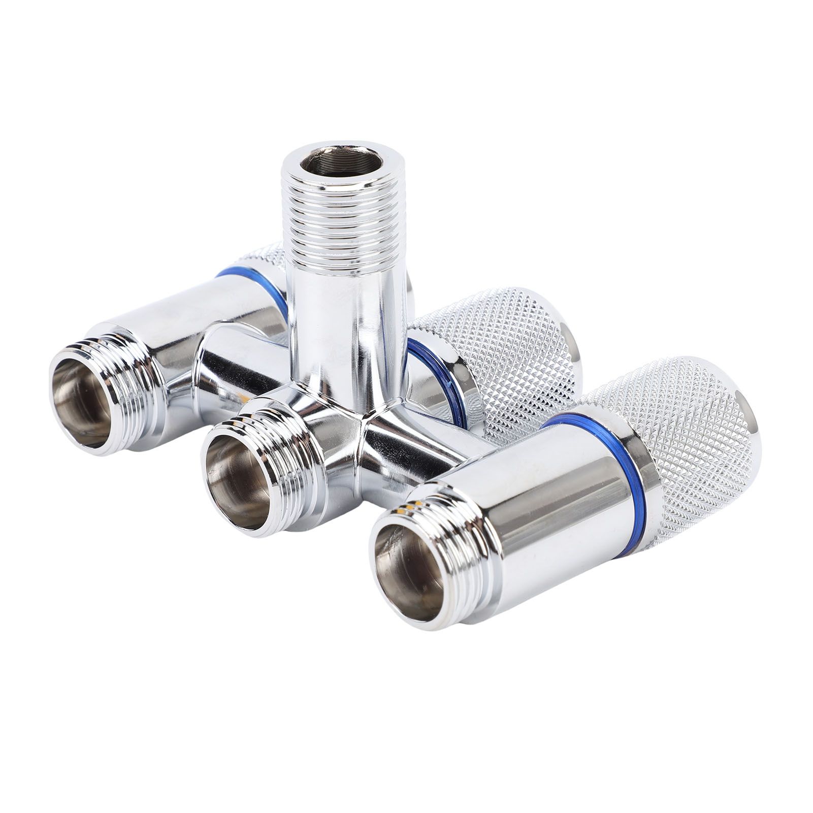 1 in 3 Out Faucet G1/2 Male Thread Stainless Steel 3 Way Water Splitter for view 9