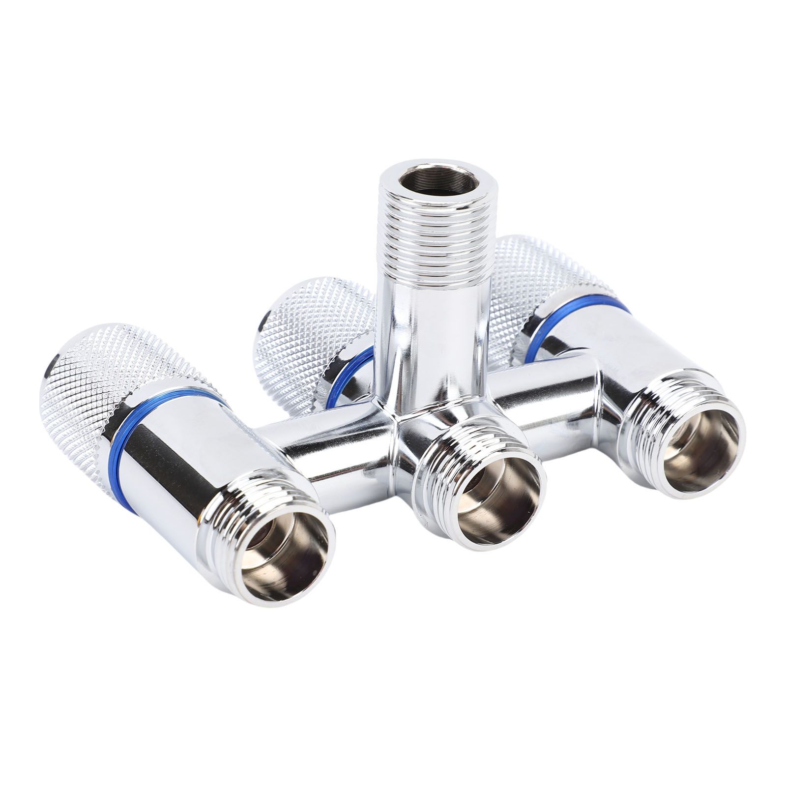 1 in 3 Out Faucet G1/2 Male Thread Stainless Steel 3 Way Water Splitter for view 10