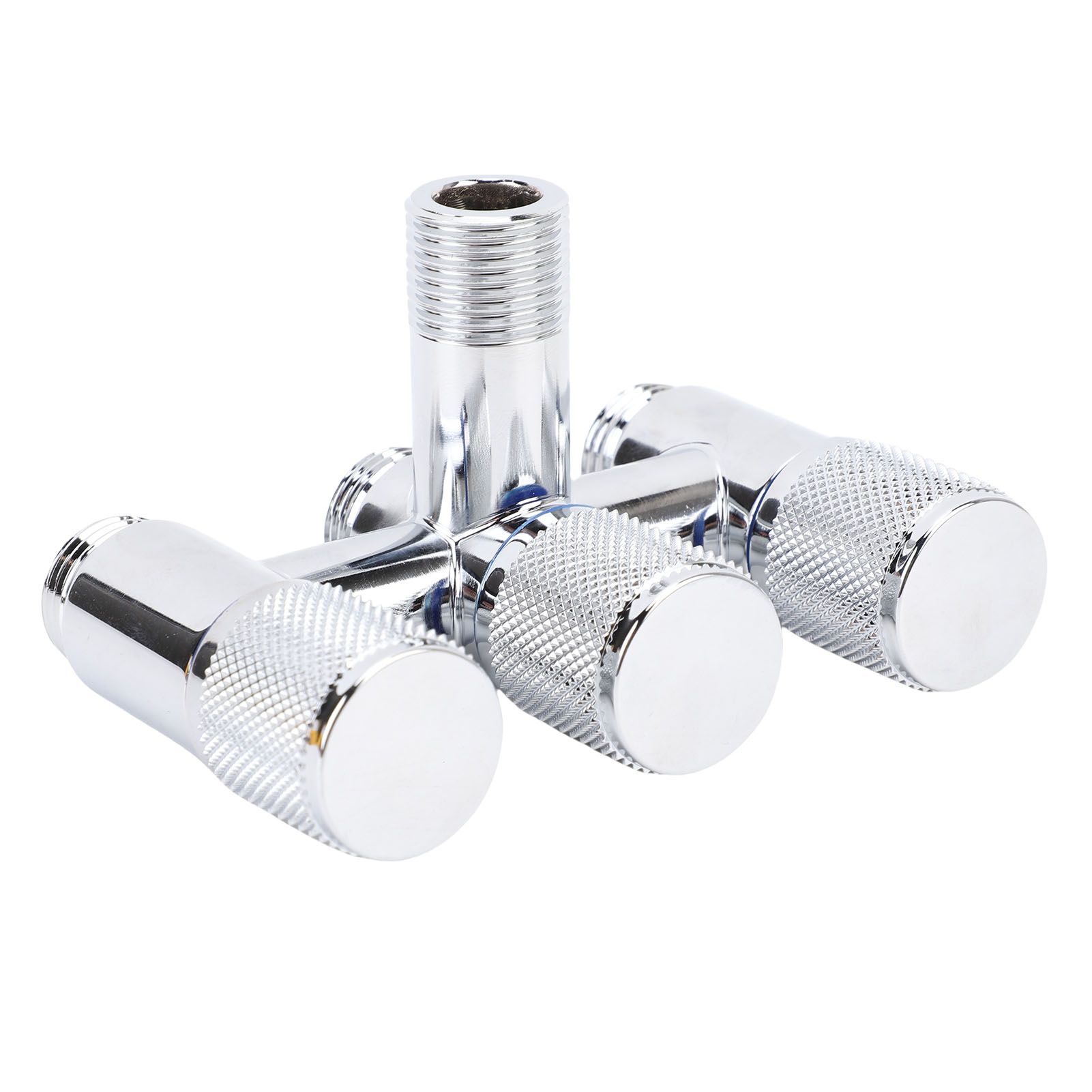 1 in 3 Out Faucet G1/2 Male Thread Stainless Steel 3 Way Water Splitter for view 12