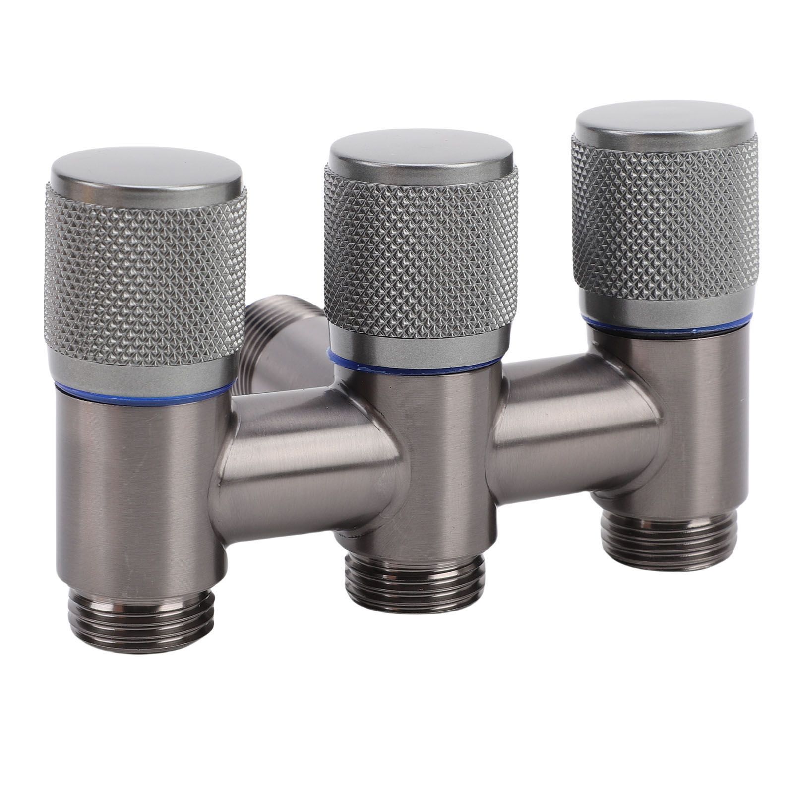 1 in 3 Out Faucet G1/2 Male Thread Stainless Steel 3 Way Water Splitter for view 4