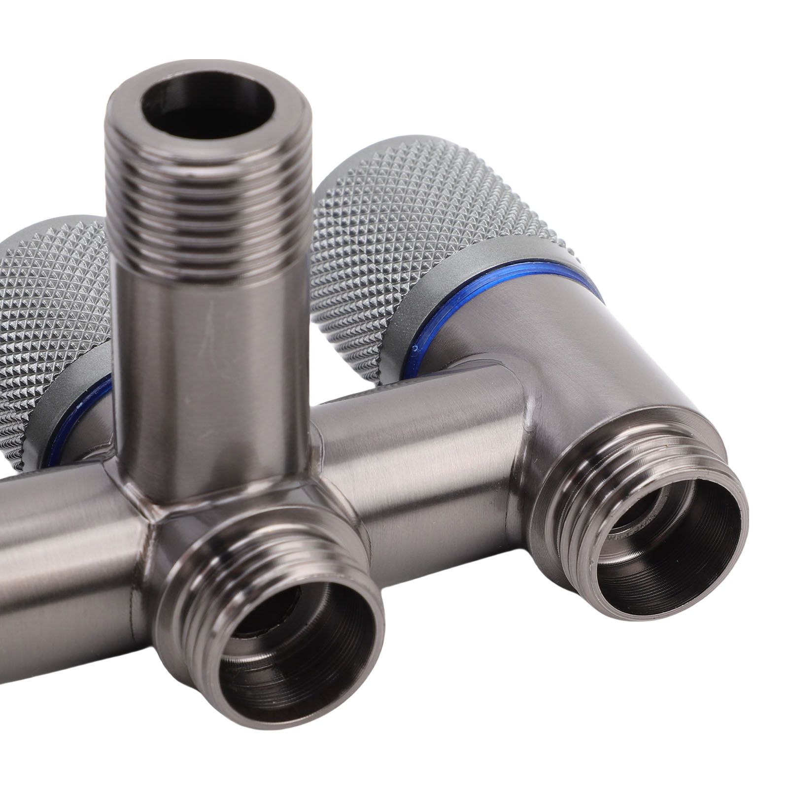 1 in 3 Out Faucet G1/2 Male Thread Stainless Steel 3 Way Water Splitter for view 5