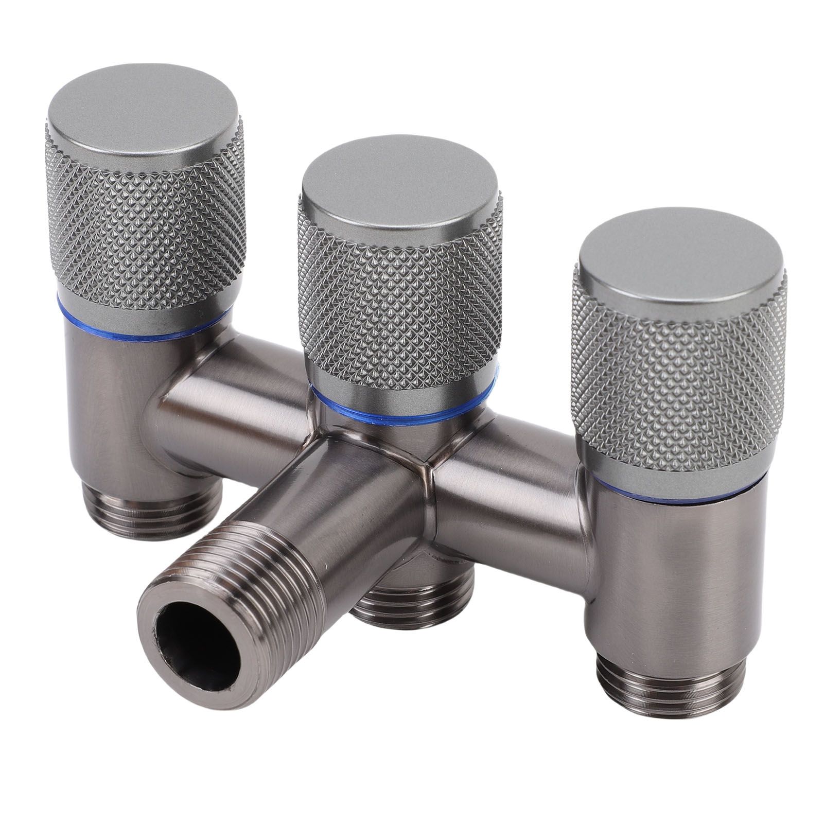 1 in 3 Out Faucet G1/2 Male Thread Stainless Steel 3 Way Water Splitter for view 8
