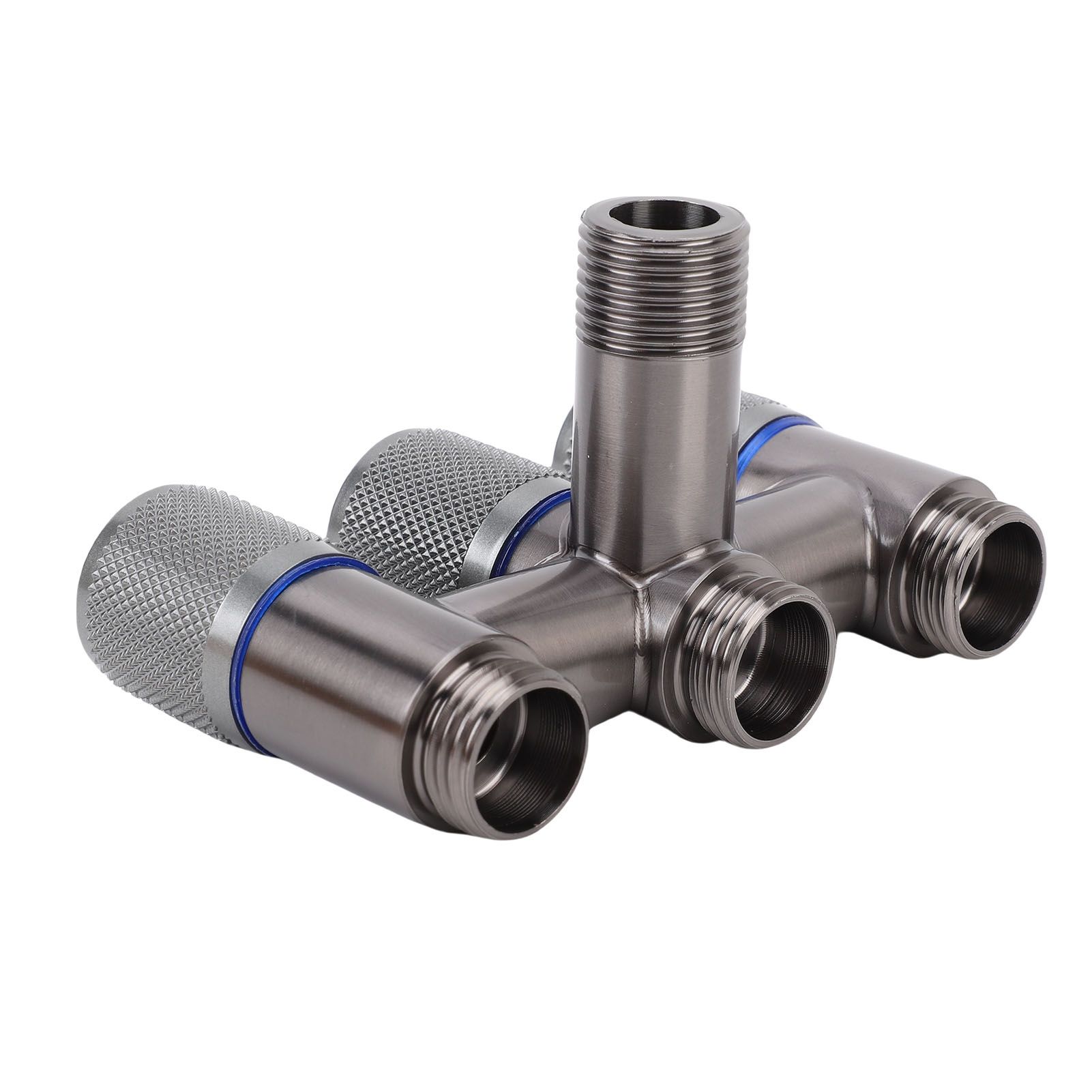1 in 3 Out Faucet G1/2 Male Thread Stainless Steel 3 Way Water Splitter for view 10