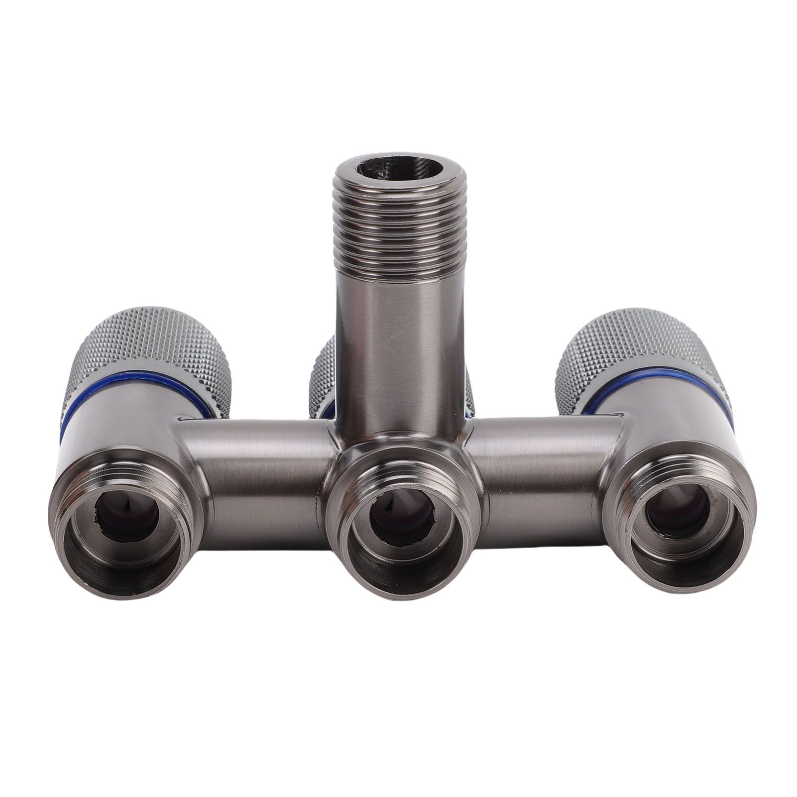 1 in 3 Out Faucet G1/2 Male Thread Stainless Steel 3 Way Water Splitter for view 11