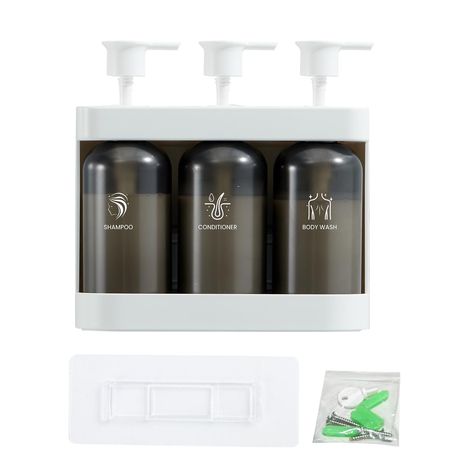 Shower Soap Dispenser Wall Mounted Shower Dispenser 3 Chamber Shampoo view 3