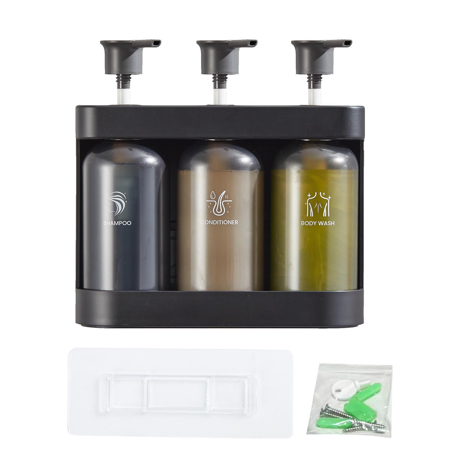 Shower Soap Dispenser Wall Mounted Shower Dispenser 3 Chamber Shampoo view 3