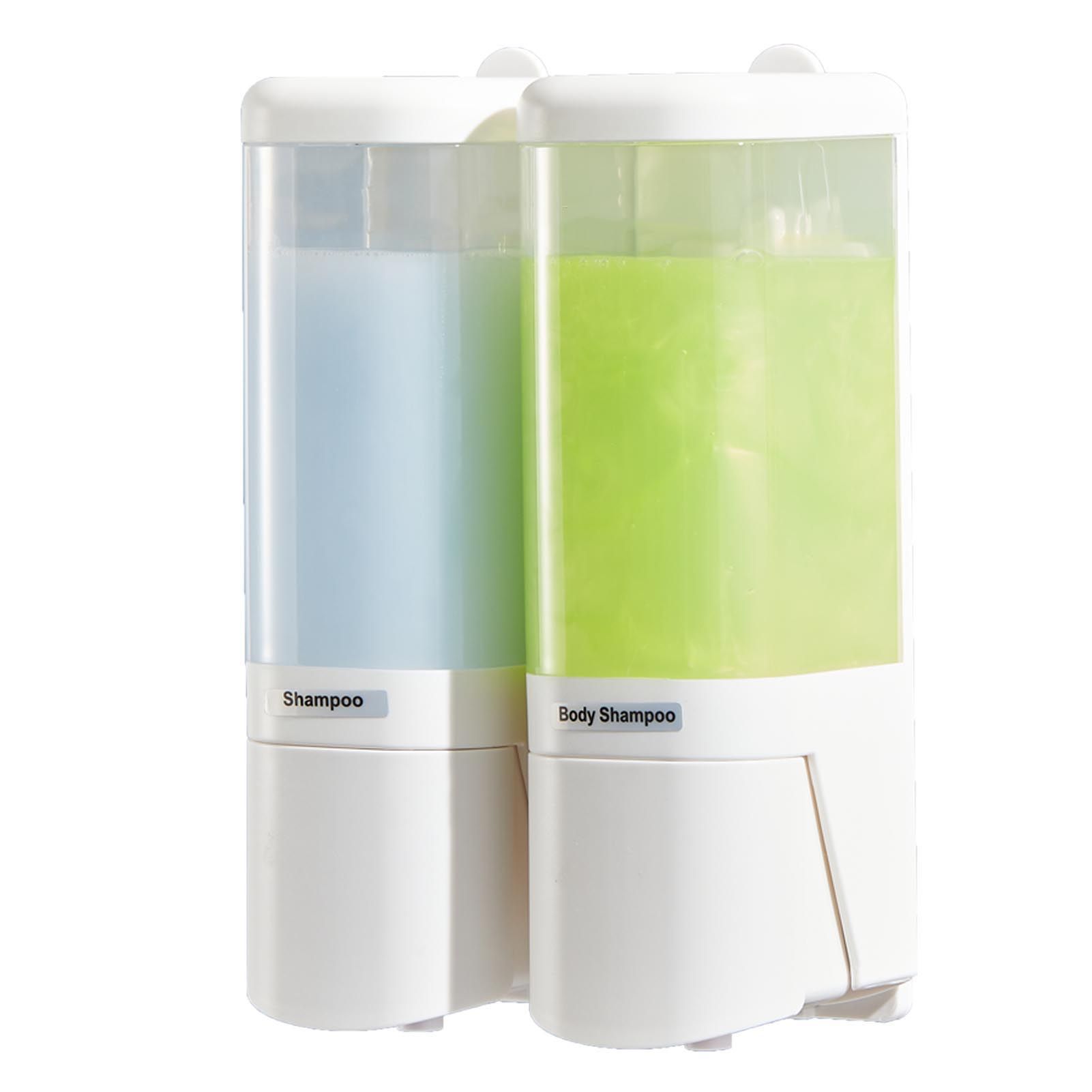 Manual Liquid Soap Dispenser 2 Chambers 480ml Leakproof Wall Mount Soap and