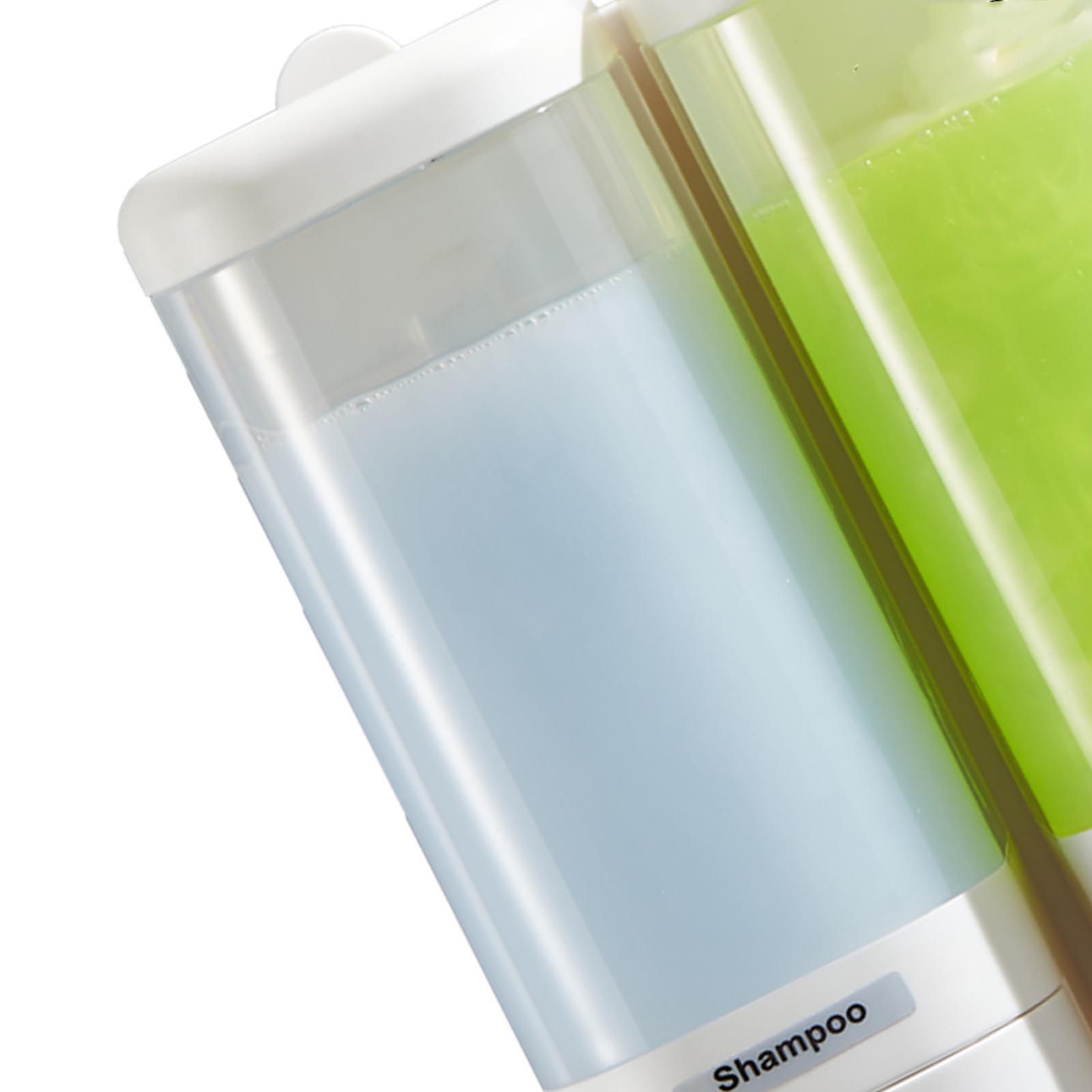 Manual Liquid Soap Dispenser 2 Chambers 480ml Leakproof Wall Mount Soap and view 2
