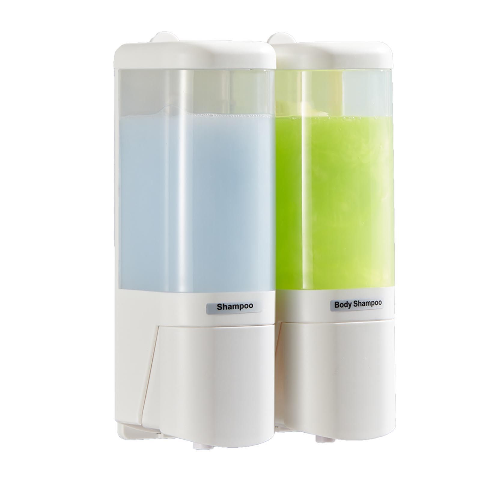 Manual Liquid Soap Dispenser 2 Chambers 480ml Leakproof Wall Mount Soap and view 4