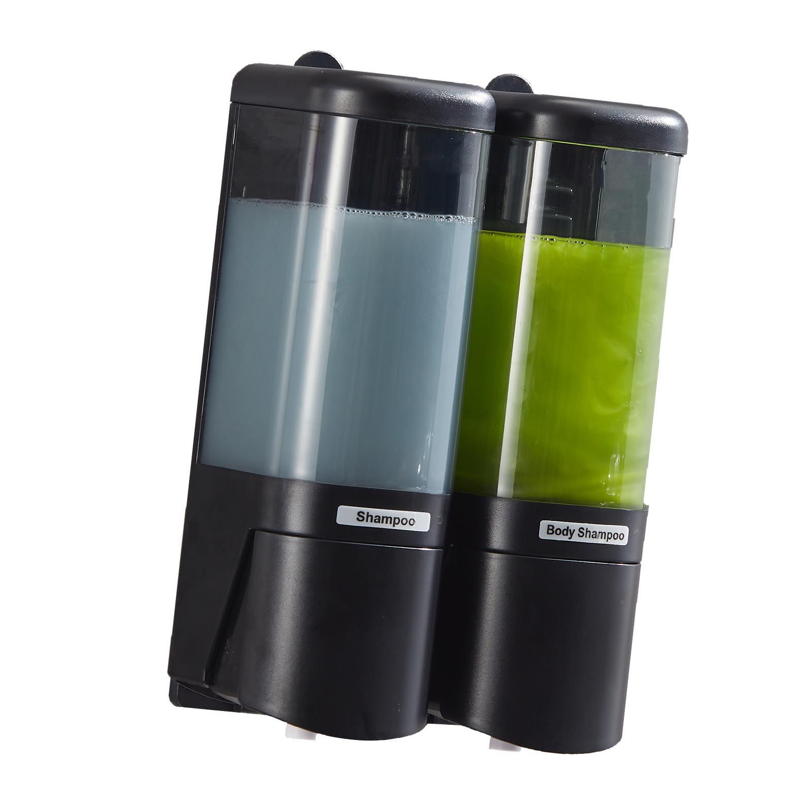 Manual Liquid Soap Dispenser 2 Chambers 480ml Leakproof Wall Mount Soap and view 10