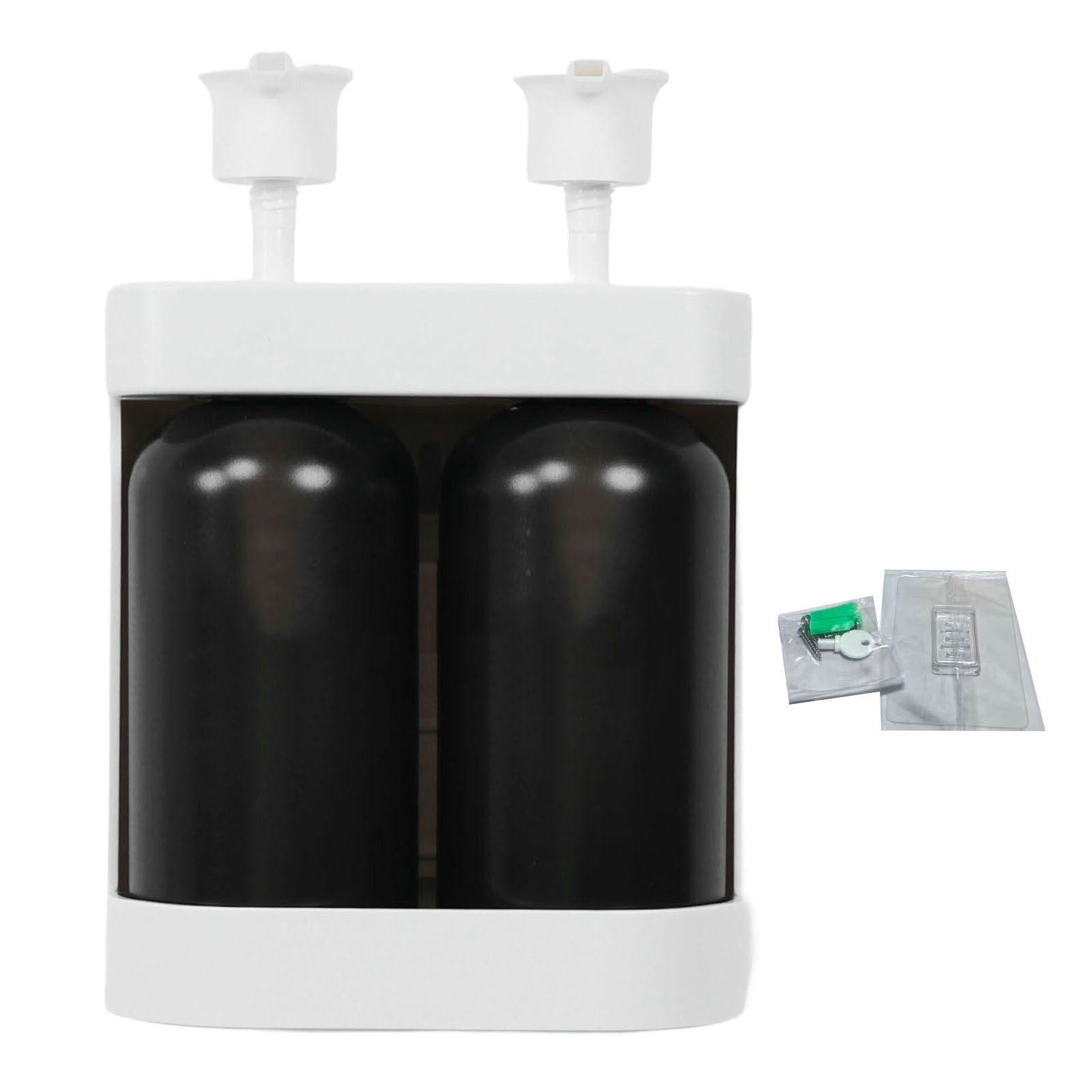 Liquid Soap Dispenser 2 Chamber 2x380ml Refillable Wall Mount Manual Soap view 3