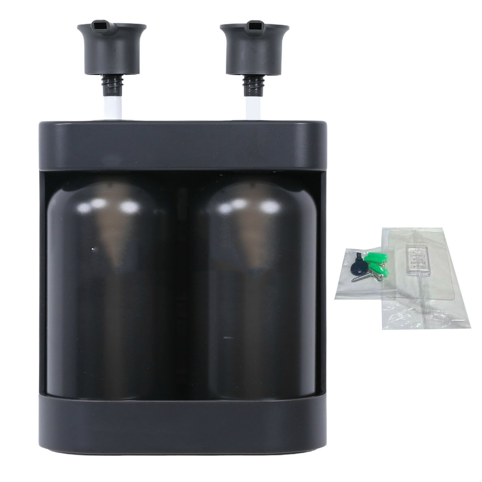 Liquid Soap Dispenser 2 Chamber 2x380ml Refillable Wall Mount Manual Soap view 3