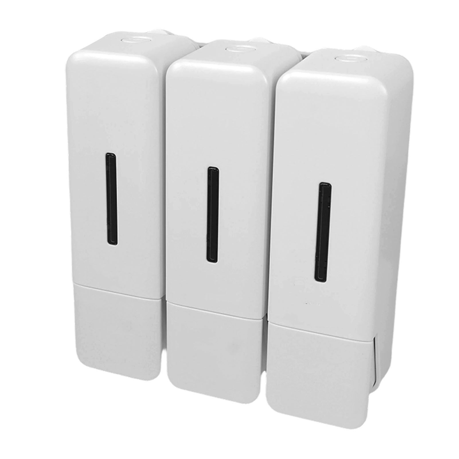 Shower Soap Dispenser 250ml 3 Chamber Leakproof Wall Mount Manual Shampoo and view 3