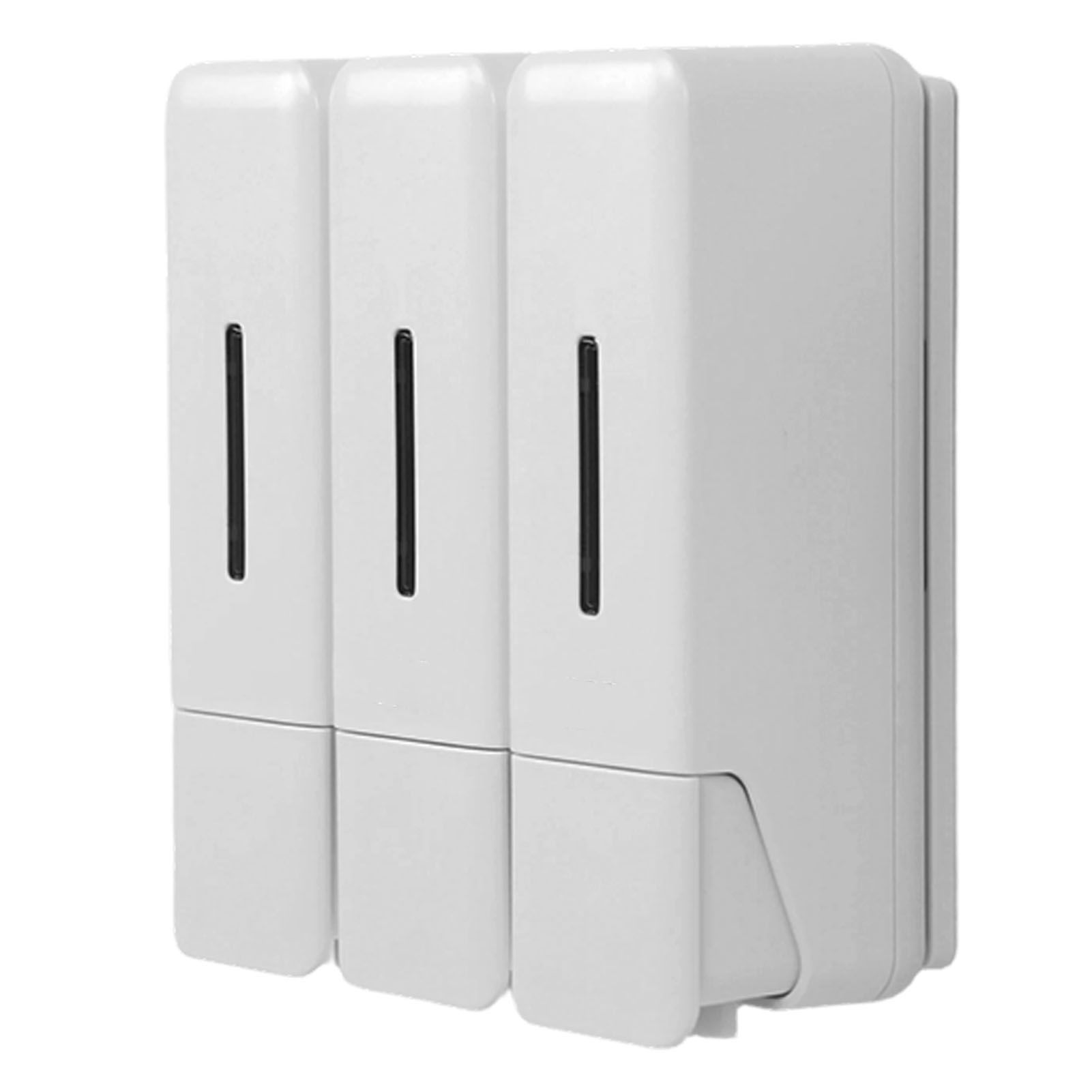 Shower Soap Dispenser 250ml 3 Chamber Leakproof Wall Mount Manual Shampoo and view 5