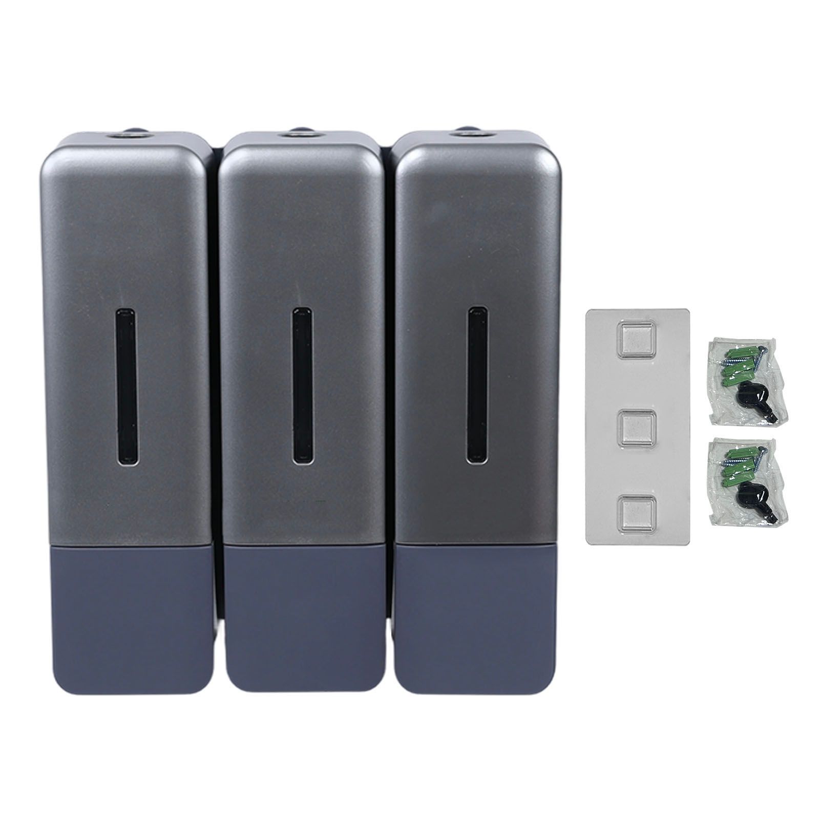 Shower Soap Dispenser 250ml 3 Chamber Leakproof Wall Mount Manual Shampoo and view 2