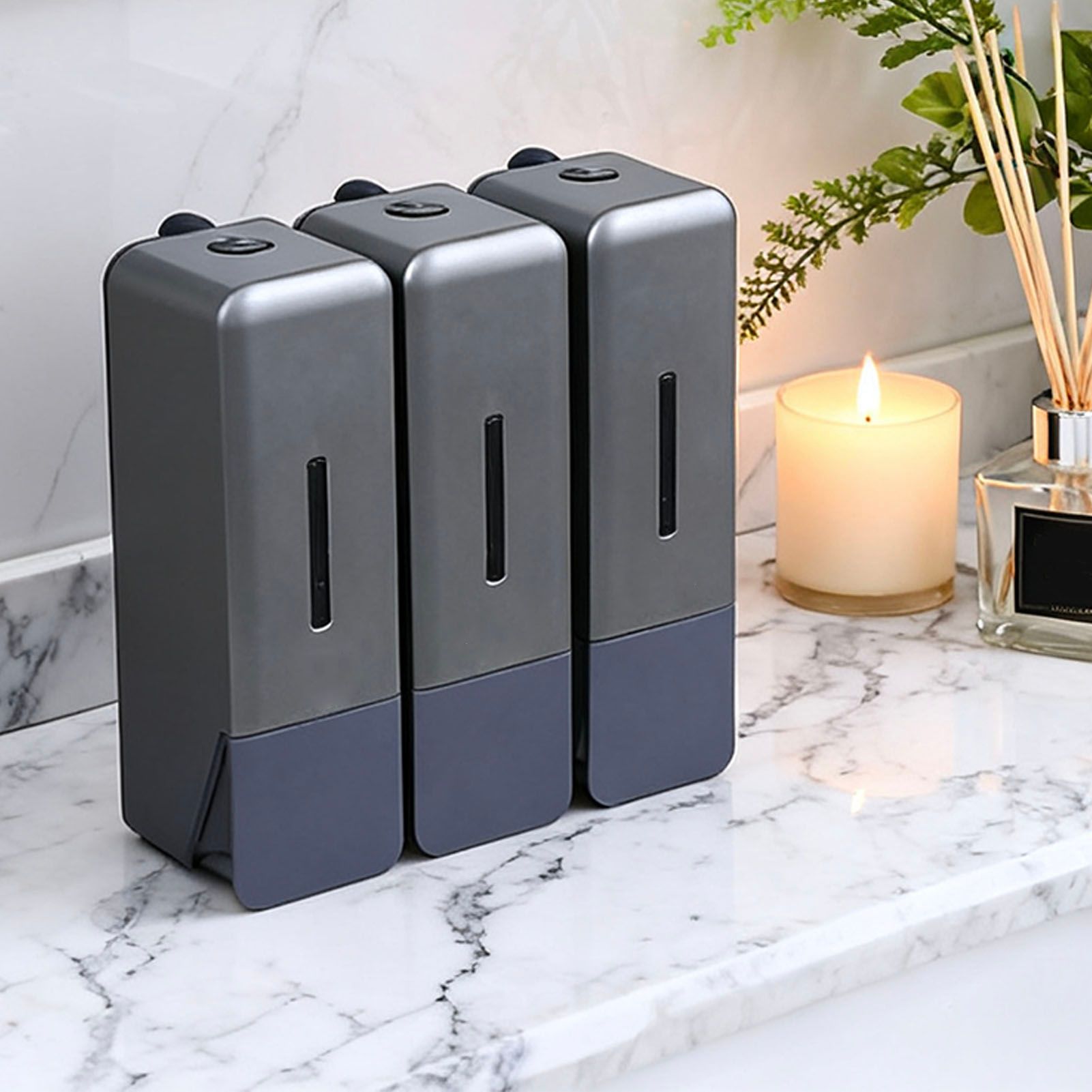 Shower Soap Dispenser 250ml 3 Chamber Leakproof Wall Mount Manual Shampoo and view 11