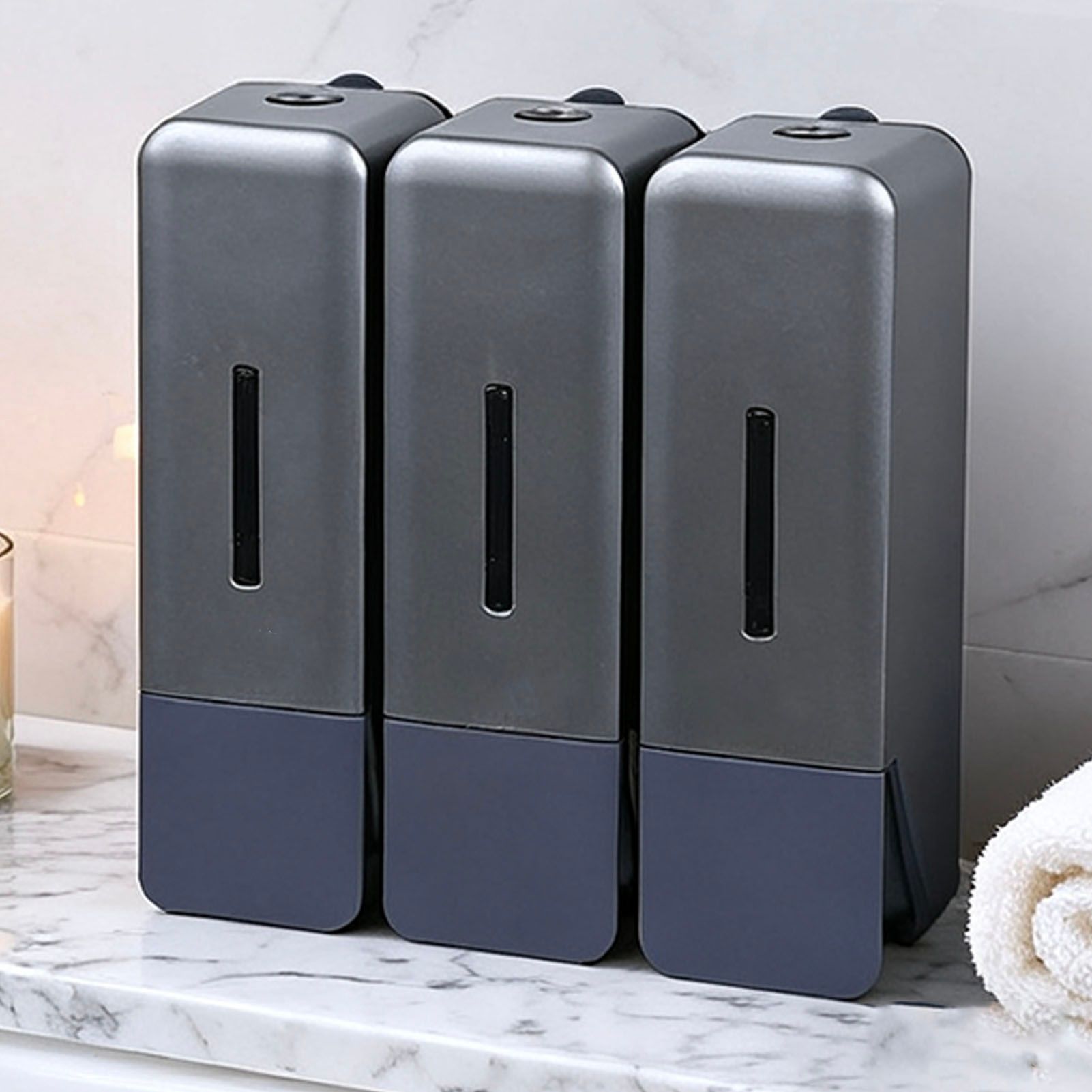 Shower Soap Dispenser 250ml 3 Chamber Leakproof Wall Mount Manual Shampoo and view 12