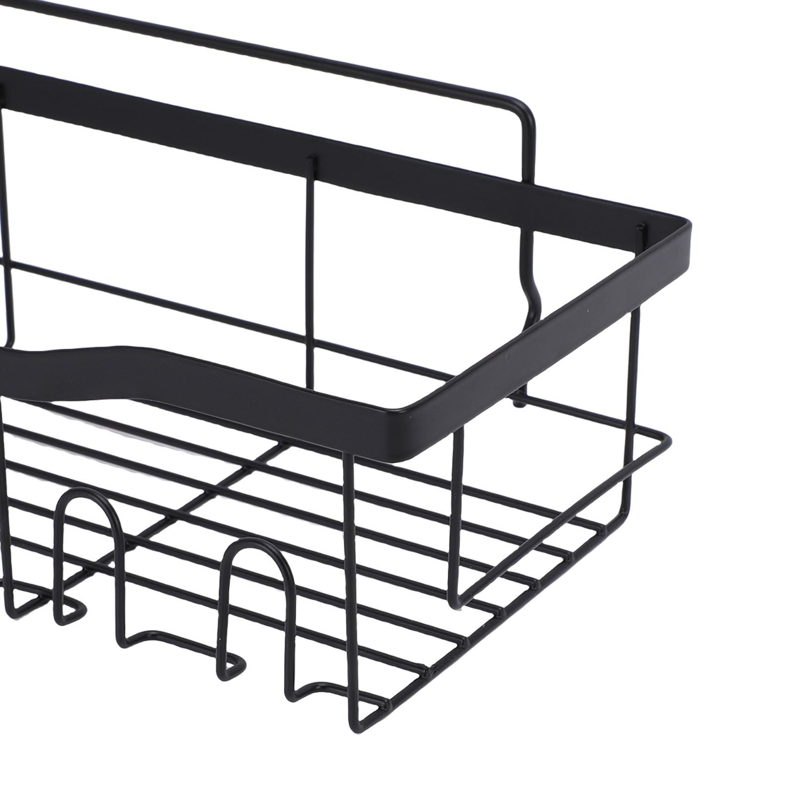Wall Shower Shelf Carbon Steel Floating Mount Adjustable Height for Bathroom view 2