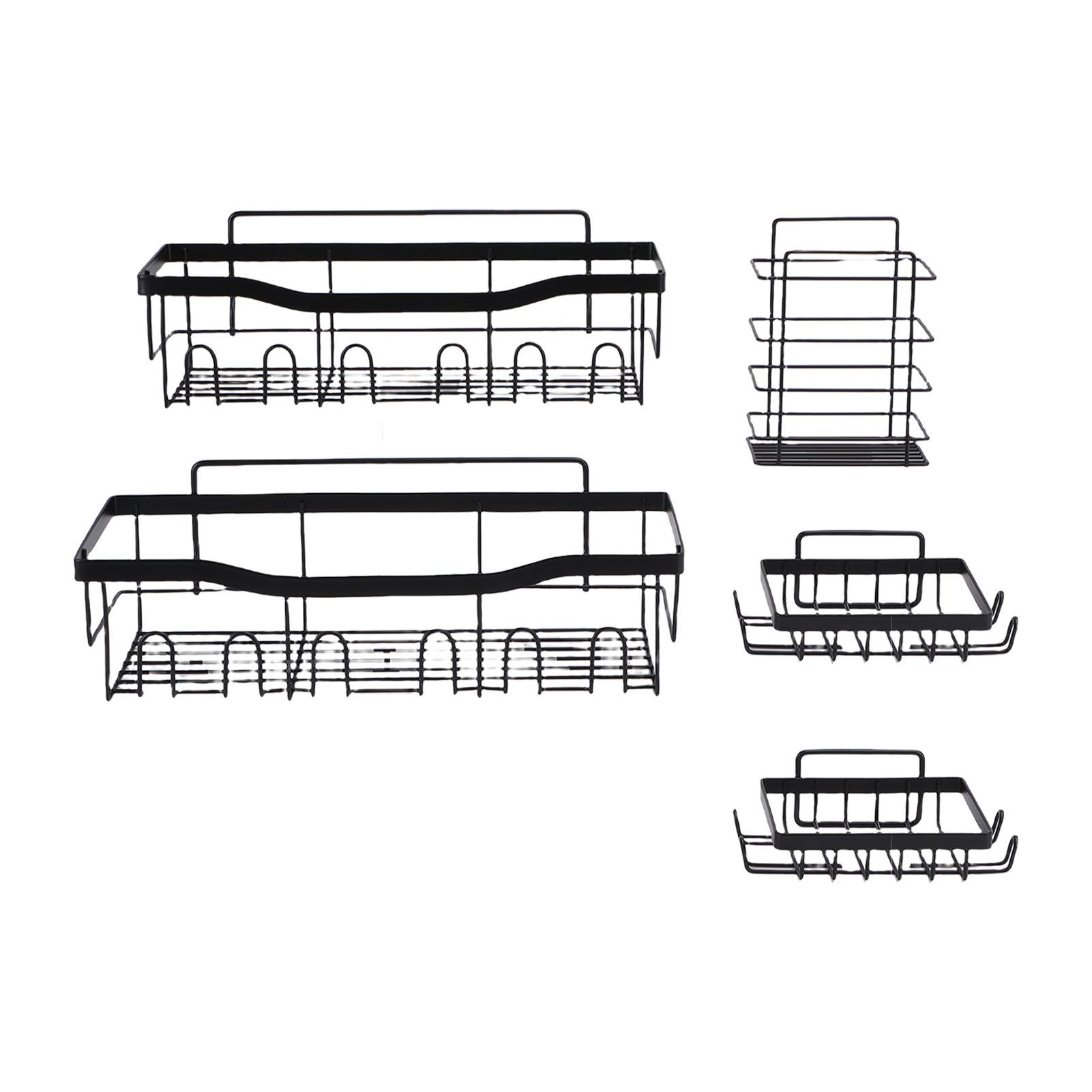 Wall Shower Shelf Carbon Steel Floating Mount Adjustable Height for Bathroom view 4