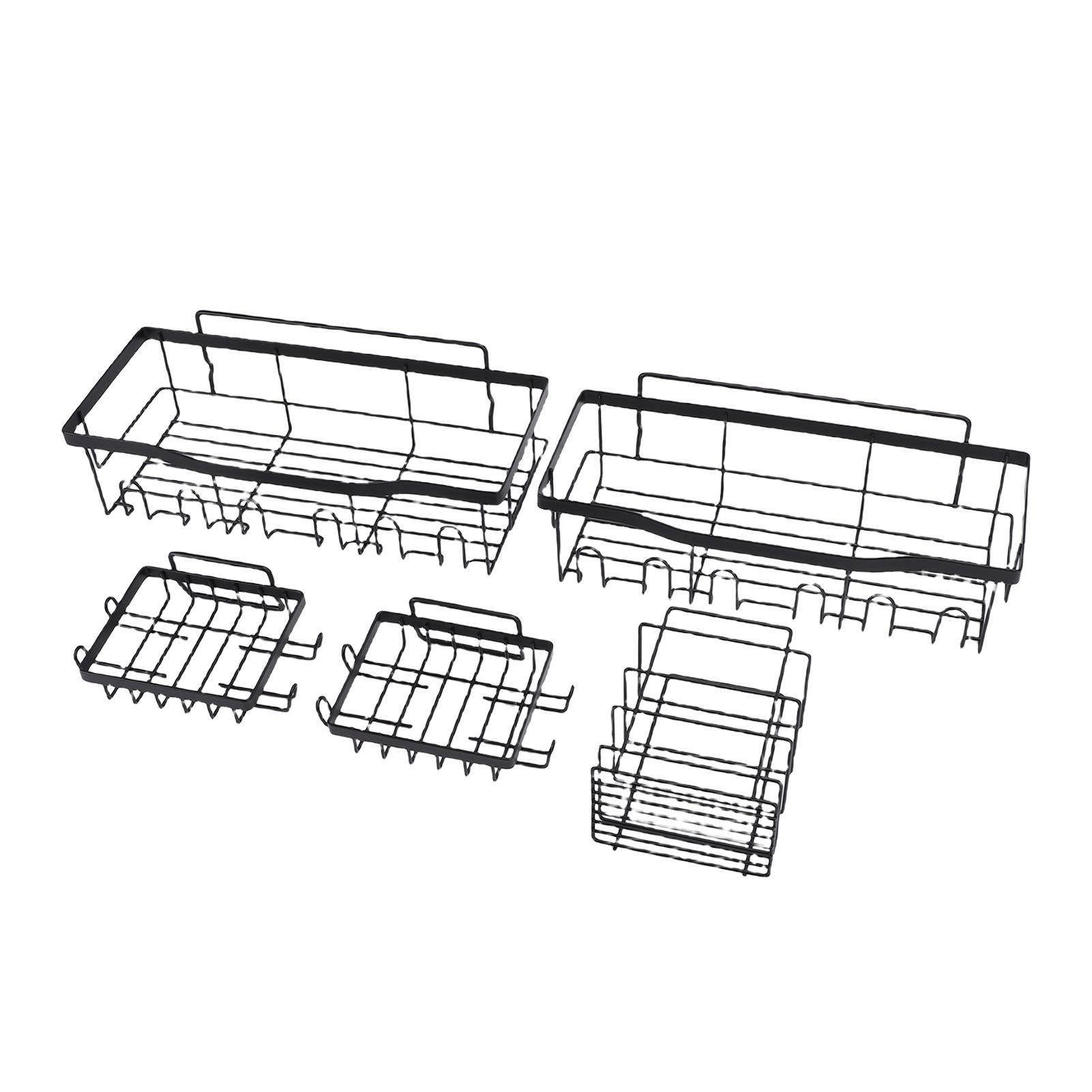 Wall Shower Shelf Carbon Steel Floating Mount Adjustable Height for Bathroom view 8
