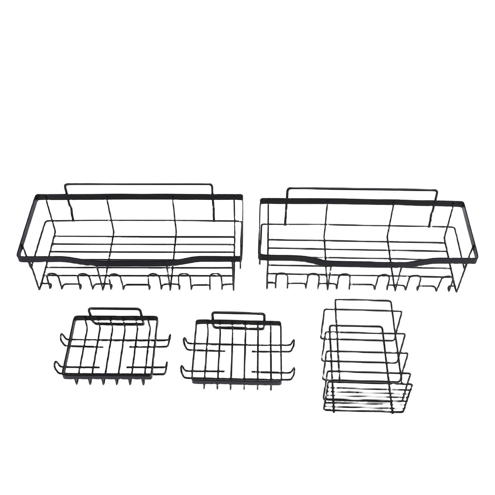 Wall Shower Shelf Carbon Steel Floating Mount Adjustable Height for Bathroom view 9
