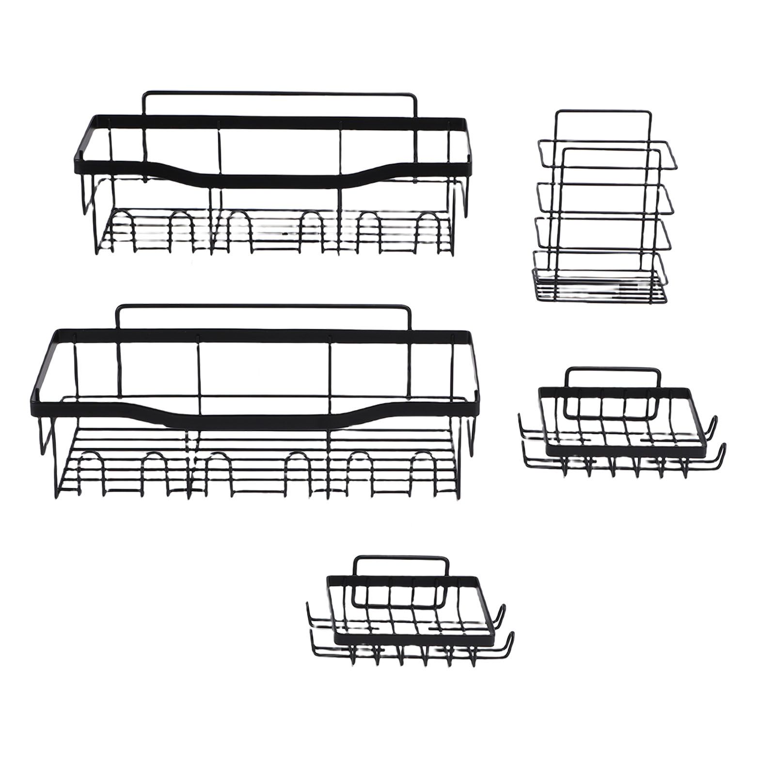 Wall Shower Shelf Carbon Steel Floating Mount Adjustable Height for Bathroom view 10