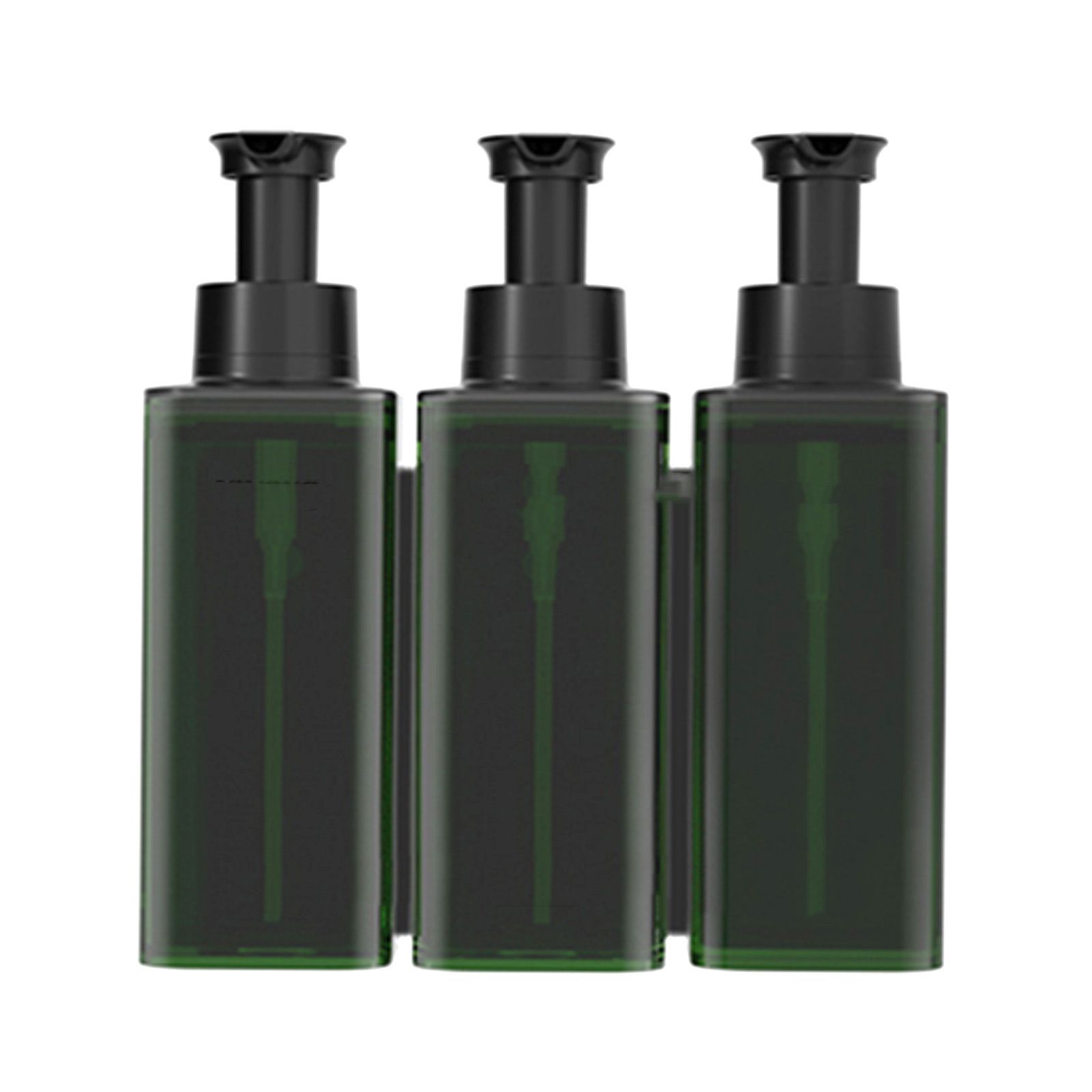 3 Chamber Soap Dispenser Wall Mount Manual Shampoo Liquid Container Leakproof