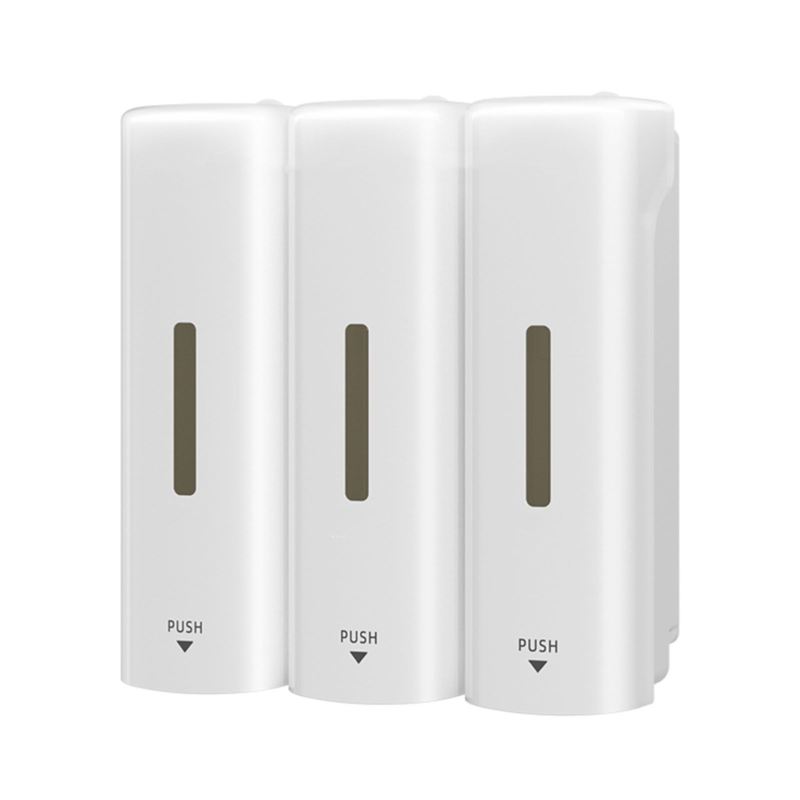 3 Chamber Manual Soap Dispenser Wall Mount Drip Liquid 350ml Each Capacity