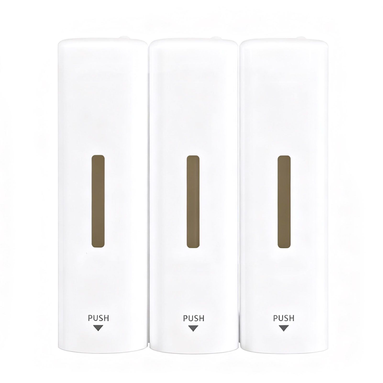 3 Chamber Manual Soap Dispenser Wall Mount Drip Liquid 350ml Each Capacity view 4