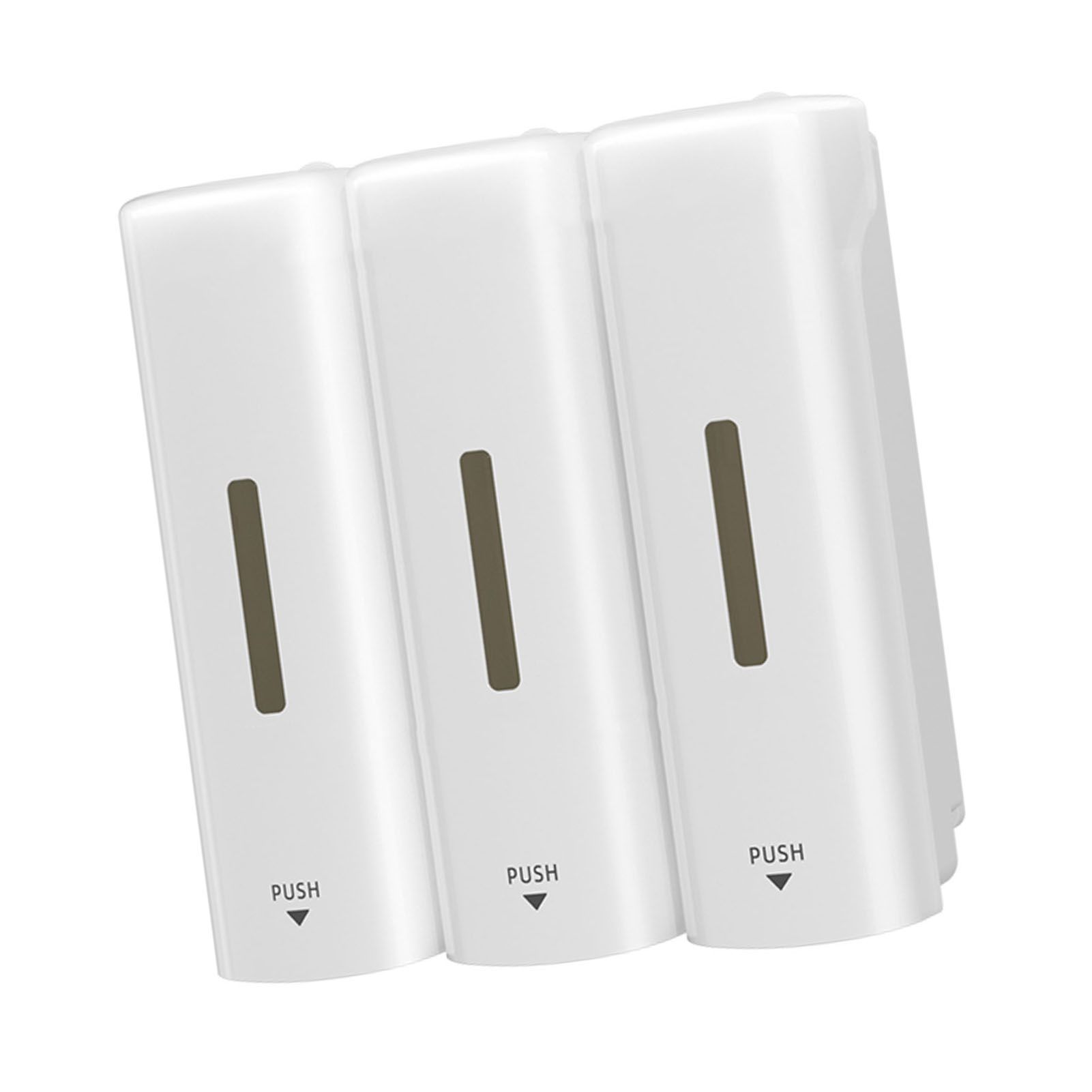3 Chamber Manual Soap Dispenser Wall Mount Drip Liquid 350ml Each Capacity view 6