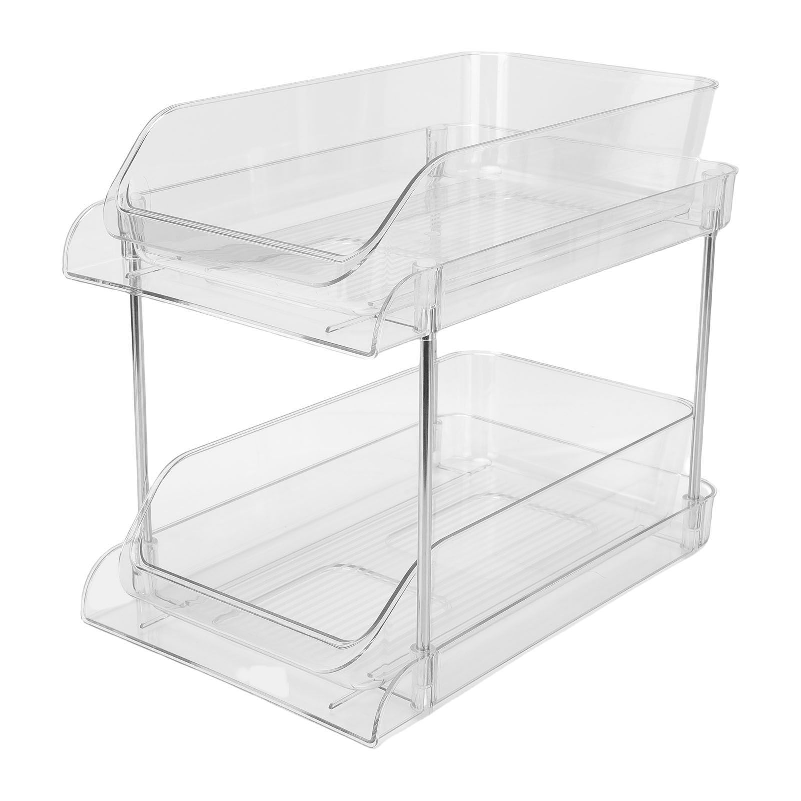 Under Sink Pull Out Organizer Multipurpose Stackable Transparent Space Saving view 3