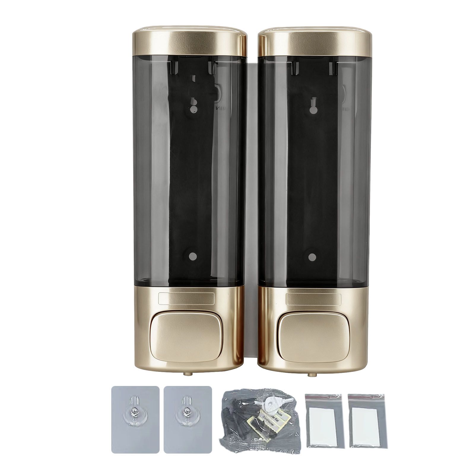 Double Soap Dispenser Drip Proof Wall Mounted Gel Hand Soap Dispenser for view 2