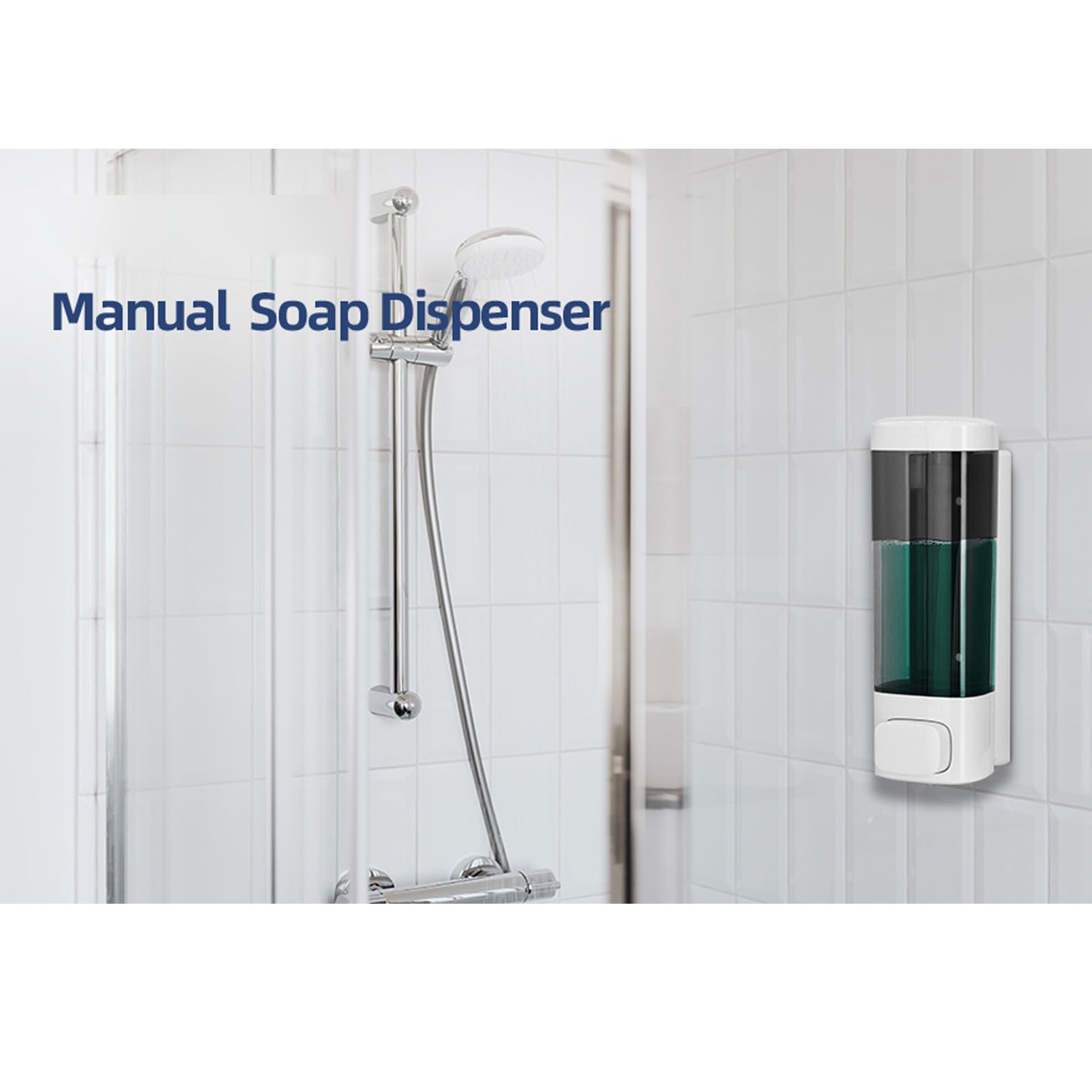 Soap Dispenser White 320ml Wall Mounted Single Manual Soap Dispenser with Lock view 3
