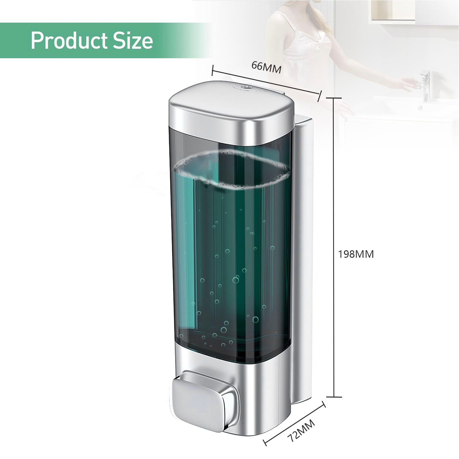 Soap Dispenser White 320ml Wall Mounted Single Manual Soap Dispenser with Lock view 4