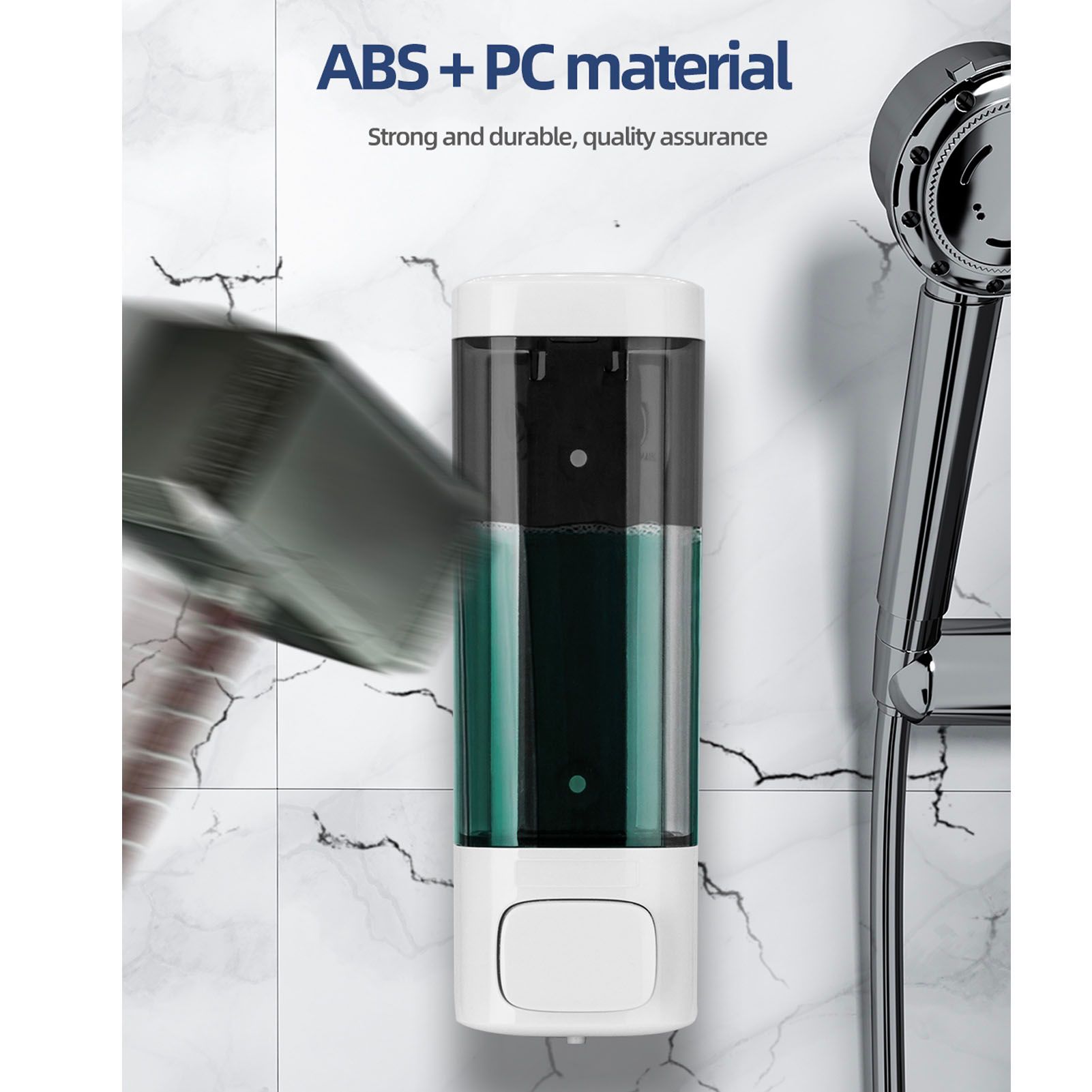 Soap Dispenser White 320ml Wall Mounted Single Manual Soap Dispenser with Lock view 6