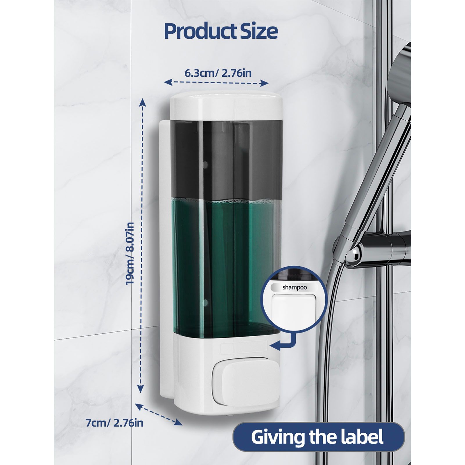 Soap Dispenser White 320ml Wall Mounted Single Manual Soap Dispenser with Lock view 7