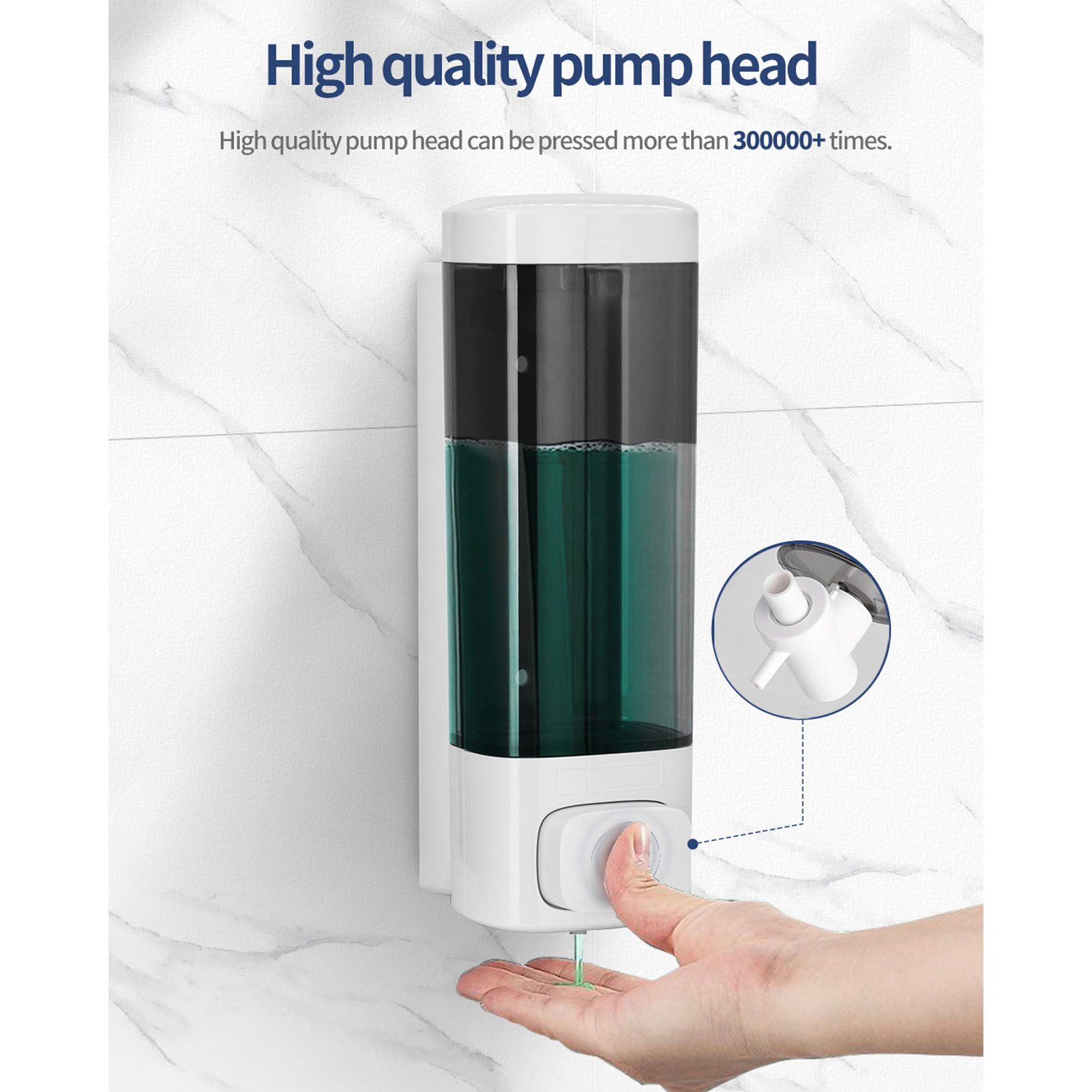 Soap Dispenser White 320ml Wall Mounted Single Manual Soap Dispenser with Lock view 9