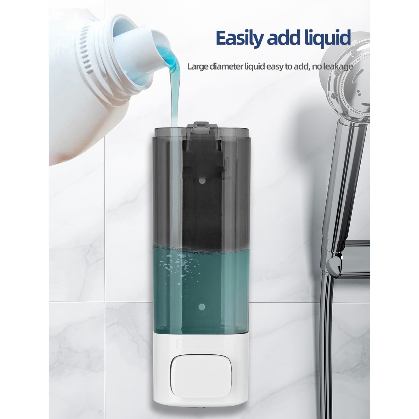 Soap Dispenser White 320ml Wall Mounted Single Manual Soap Dispenser with Lock view 10