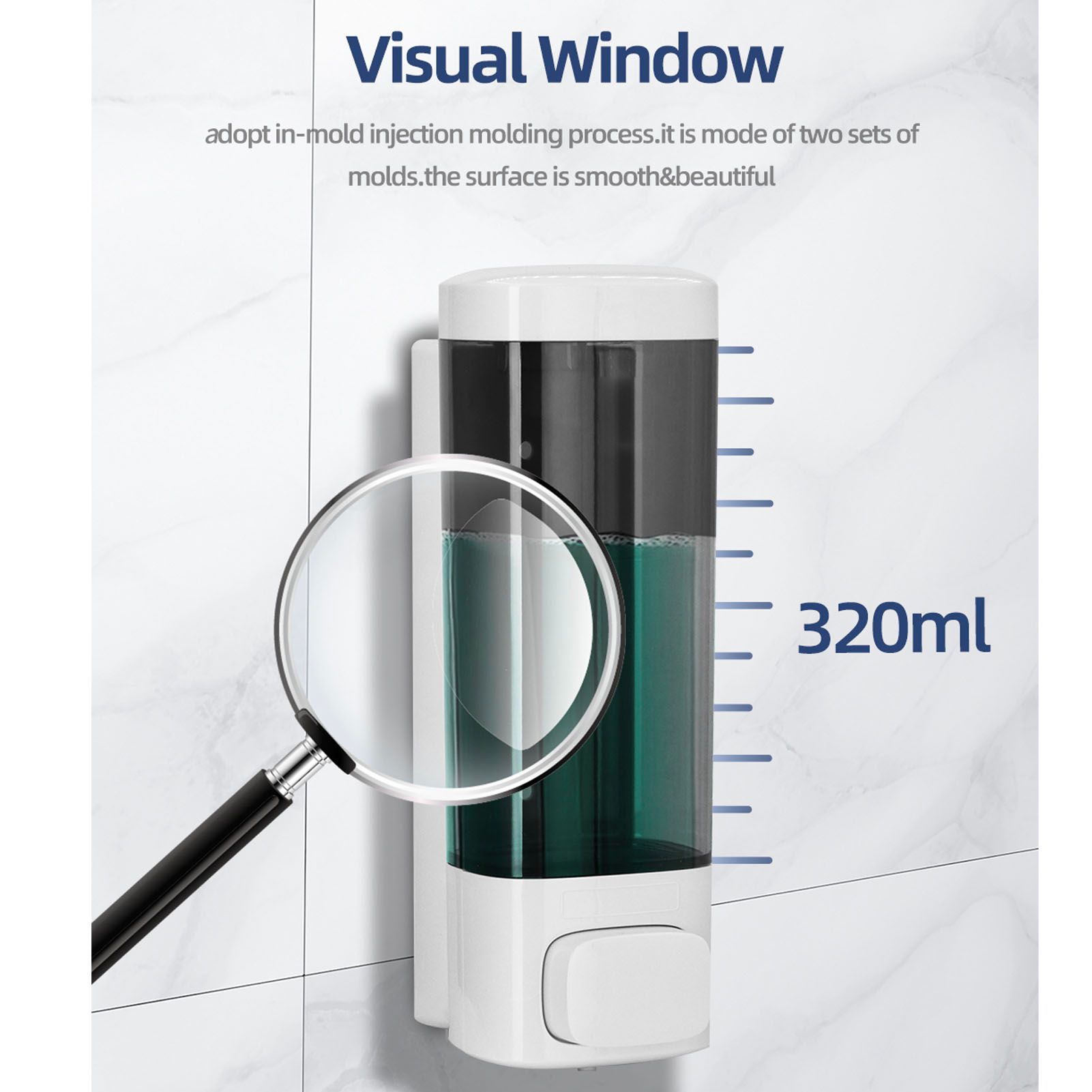 Soap Dispenser White 320ml Wall Mounted Single Manual Soap Dispenser with Lock view 11