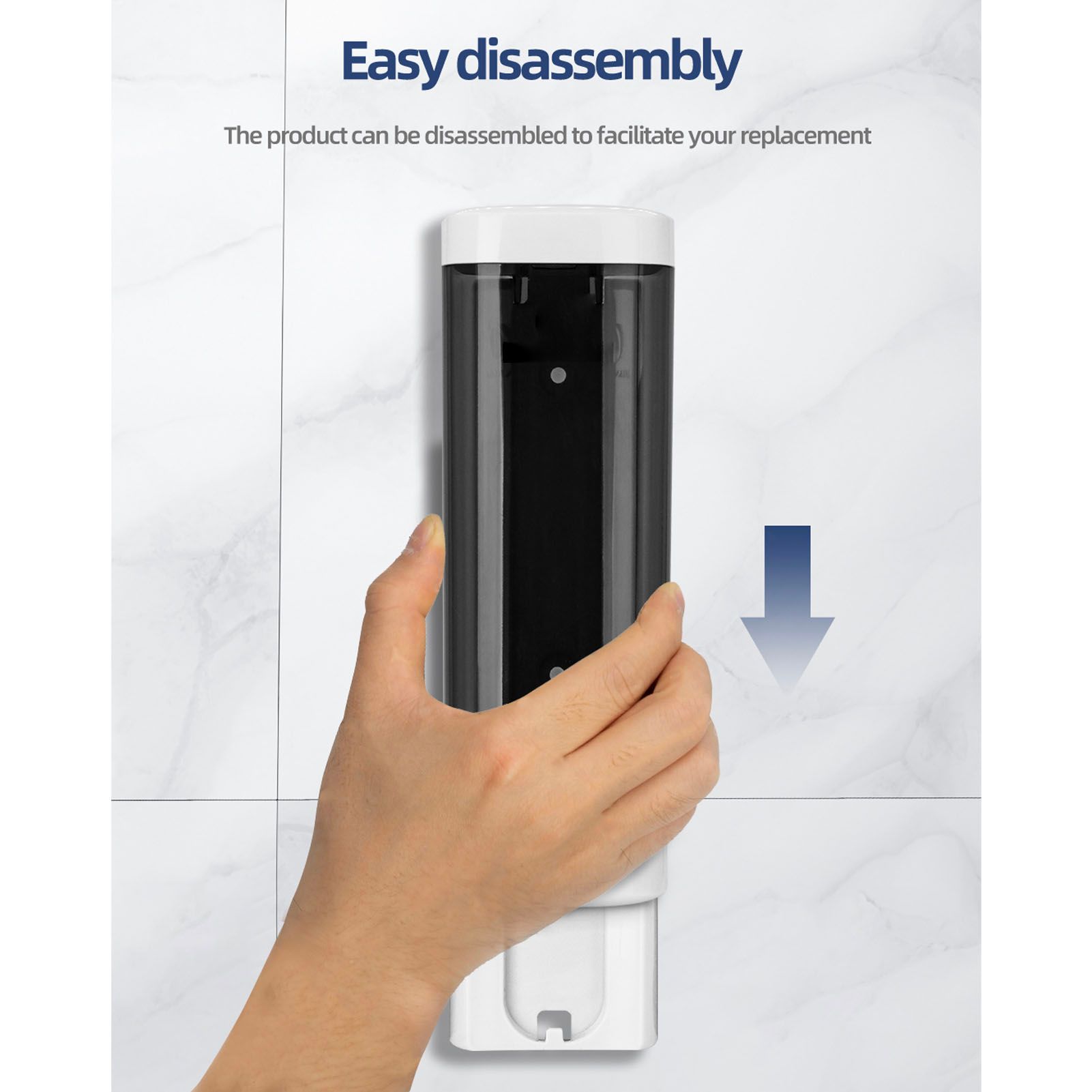 Soap Dispenser White 320ml Wall Mounted Single Manual Soap Dispenser with Lock view 12