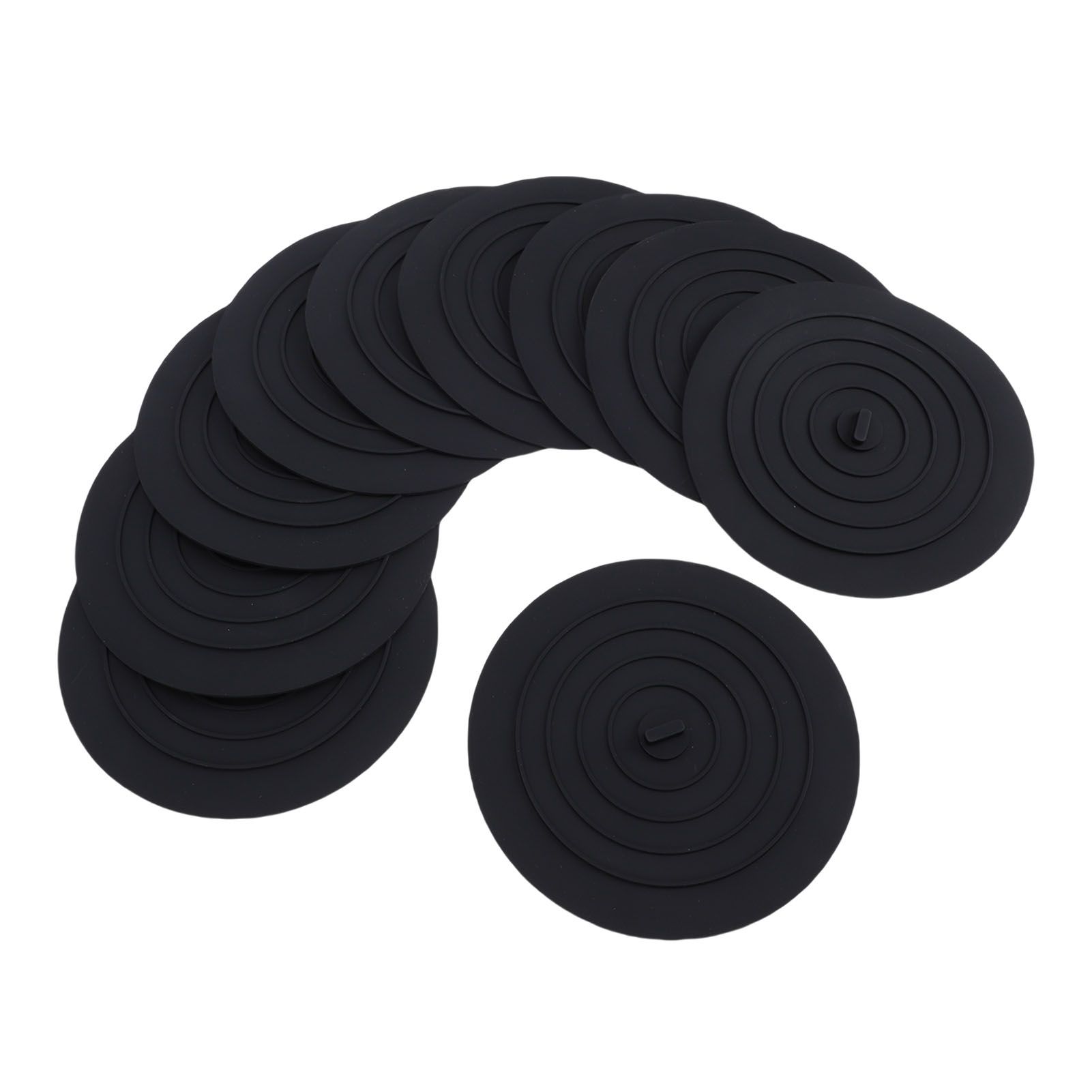 10pcs Tub Stopper Silicone Drain Plug Hair Stopper Cover Kitchen Gadgets — image 1