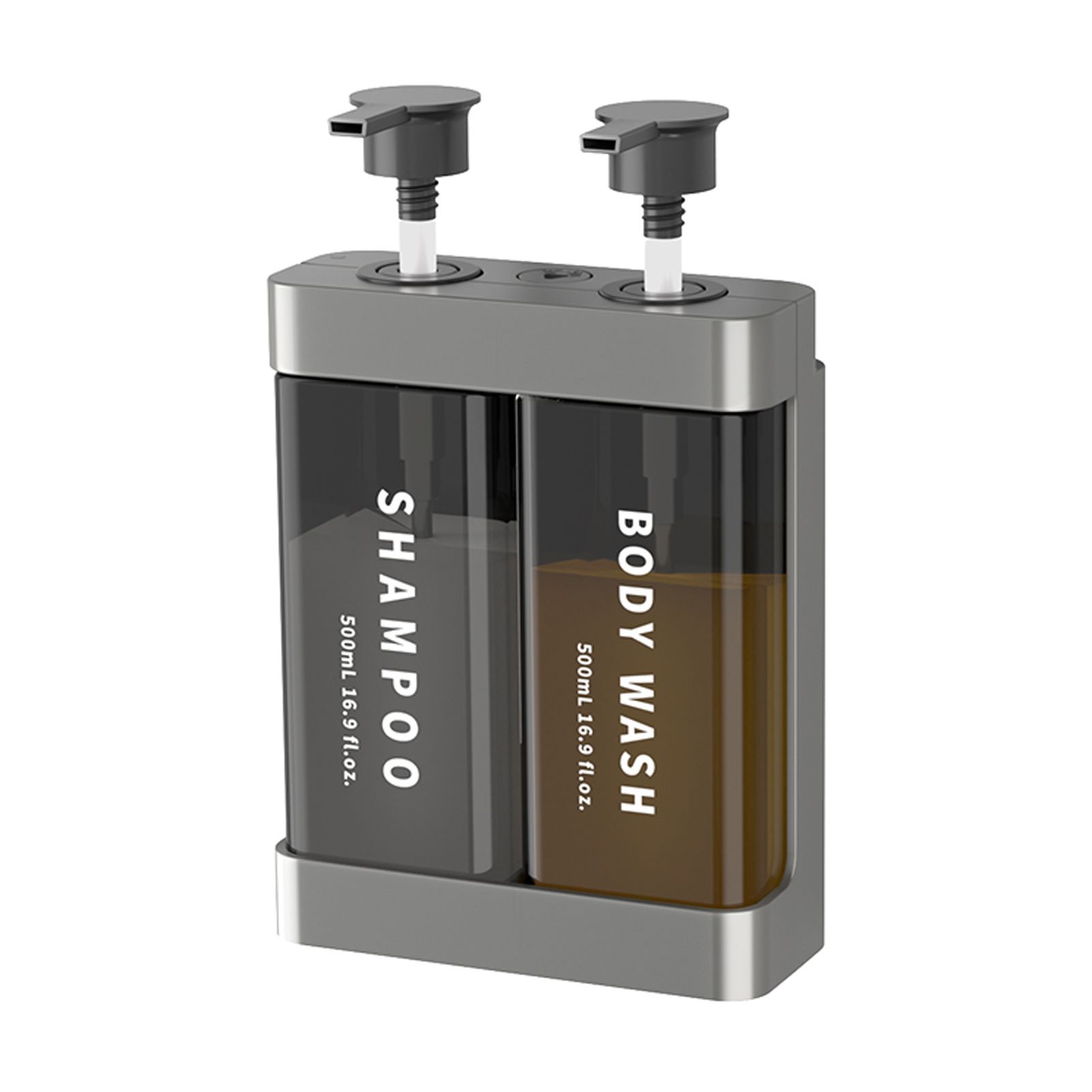 Shower Soap Dispenser 2 Chamber 2x500ML Capacity Wall Mount Hand Soap view 4