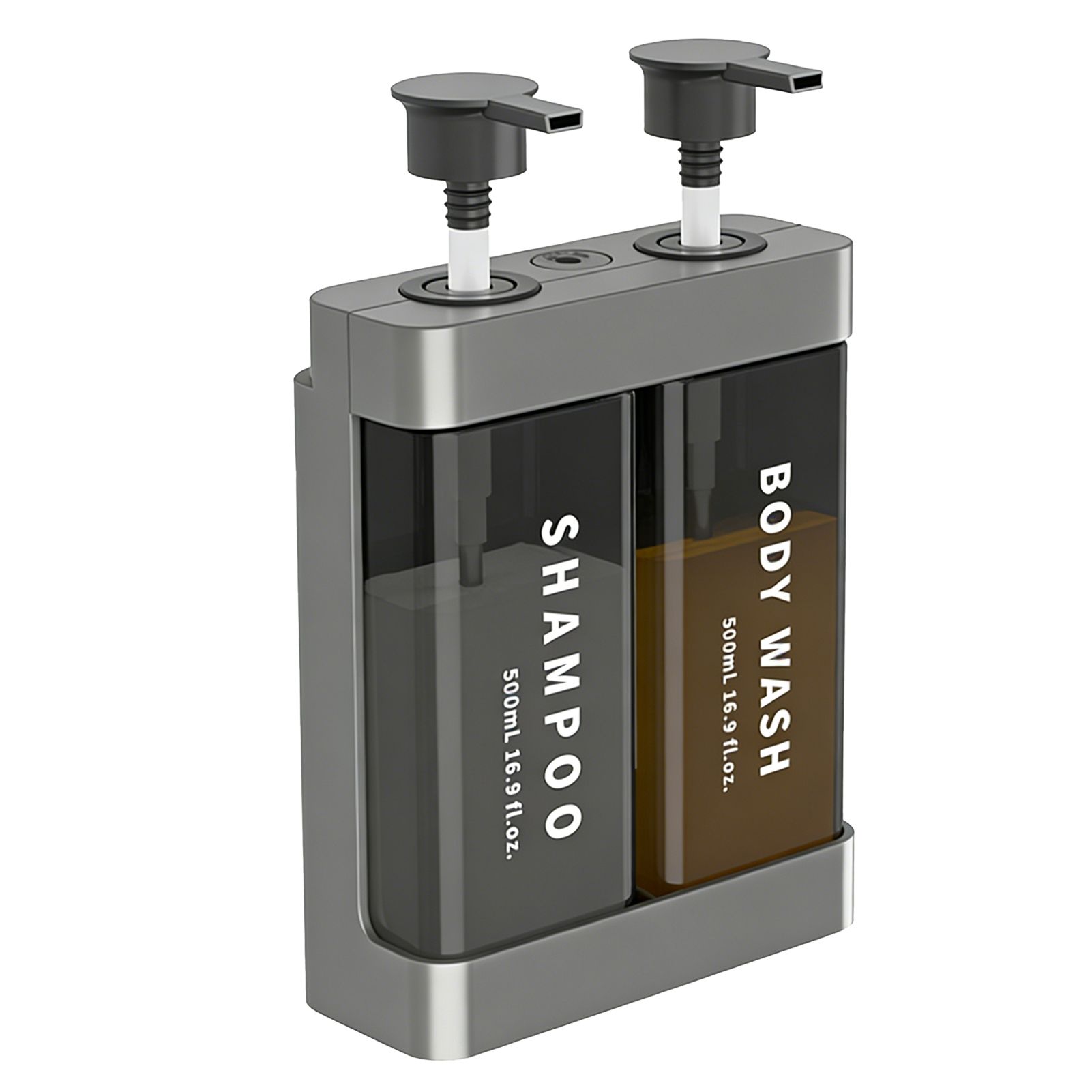 Shower Soap Dispenser 2 Chamber 2x500ML Capacity Wall Mount Hand Soap view 11