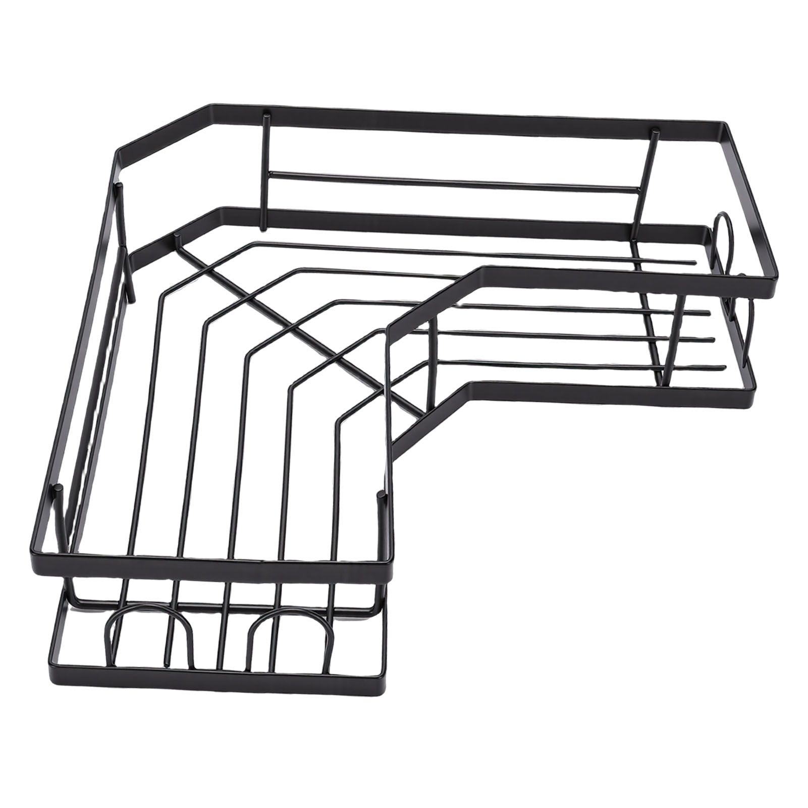 2PCS Corner Shower Shelf Adhesive Wall Mounted Shower Storage Rack with Hooks view 5