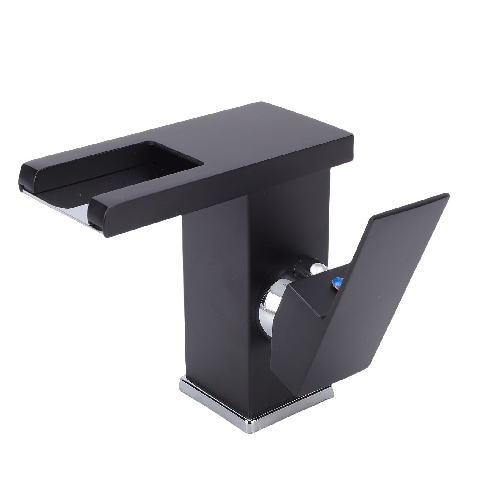 LED Bathroom Sink Faucet Black Waterfall Single Hole Handle Vanity Faucet with view 6