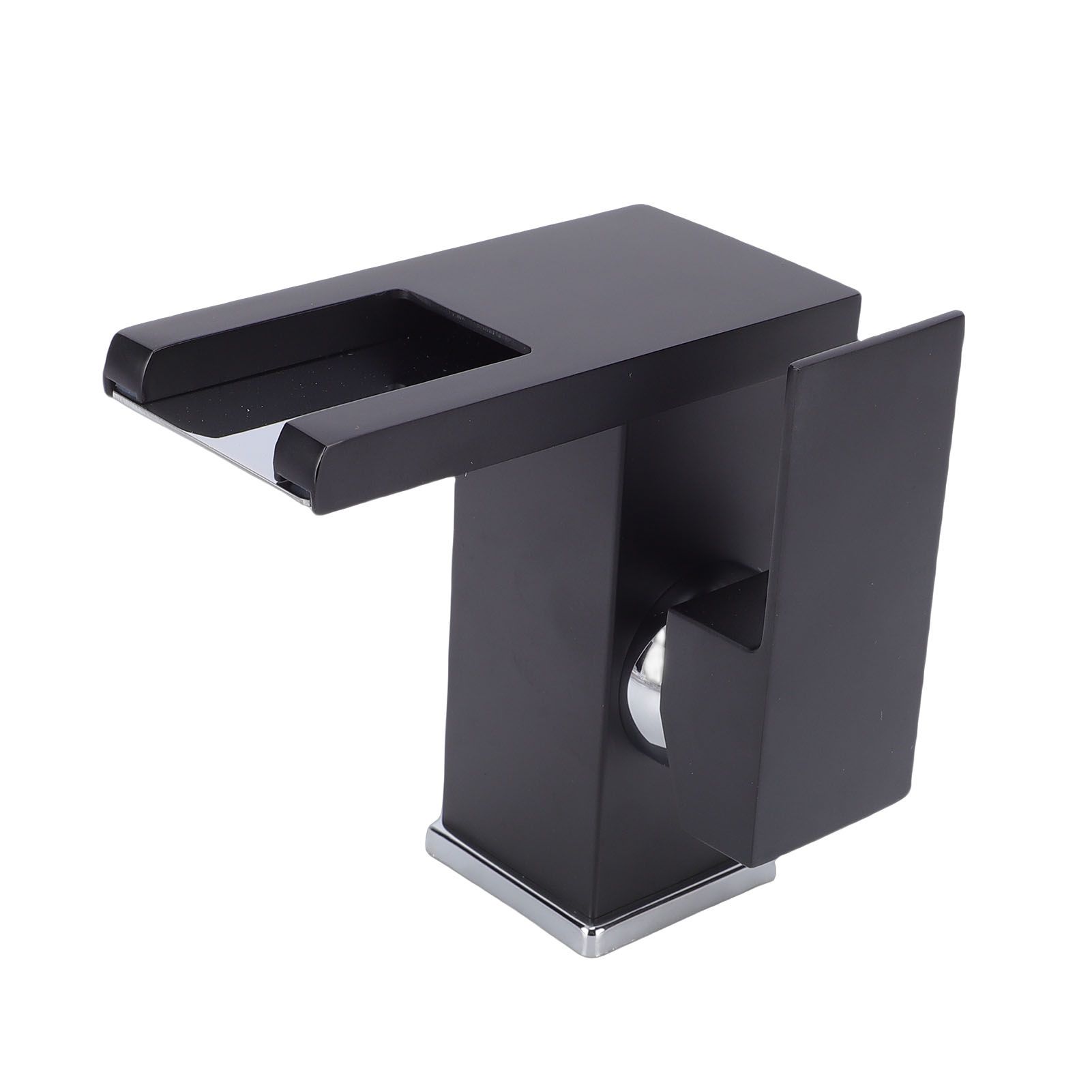 LED Bathroom Sink Faucet Black Waterfall Single Hole Handle Vanity Faucet with view 8