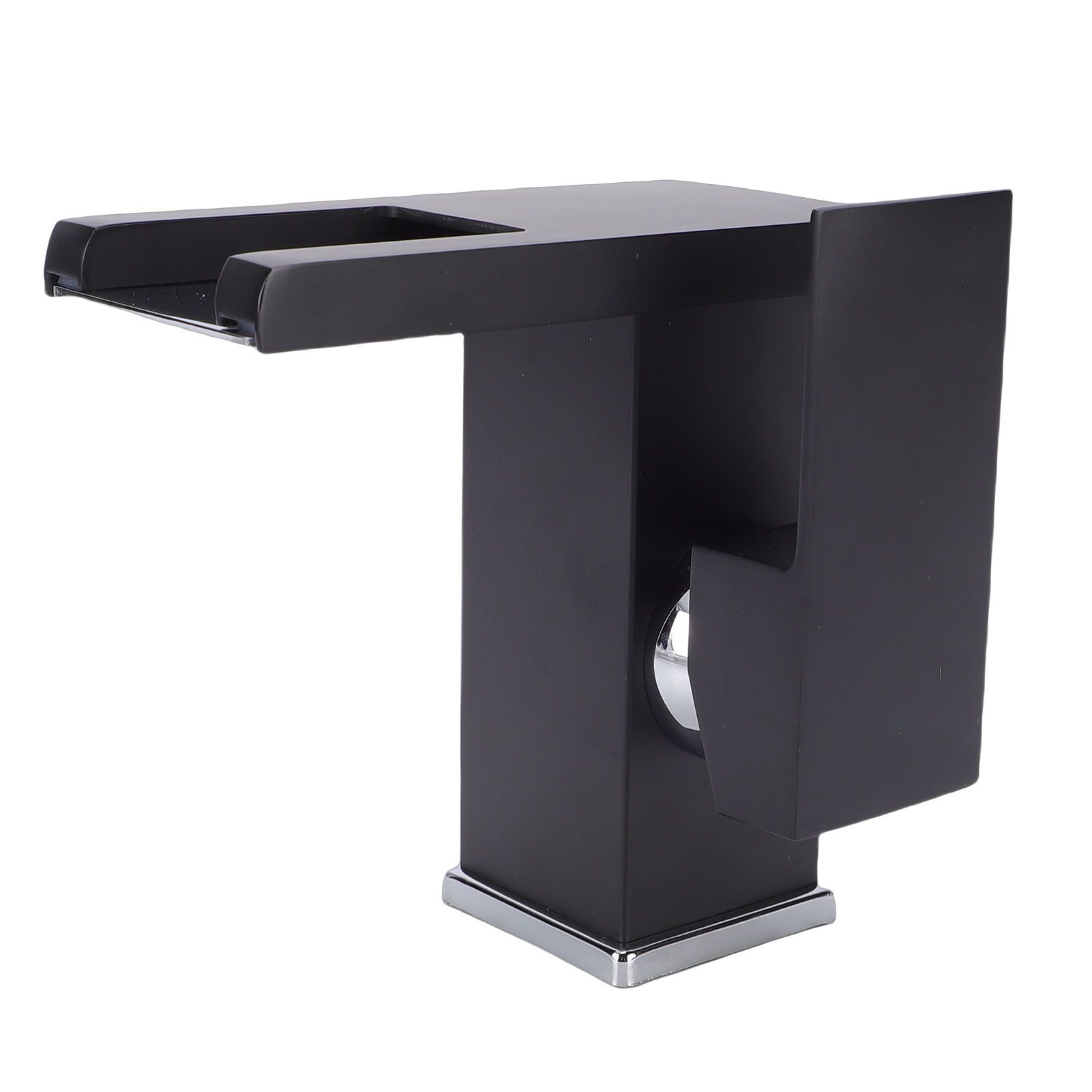 LED Bathroom Sink Faucet Black Waterfall Single Hole Handle Vanity Faucet with view 9