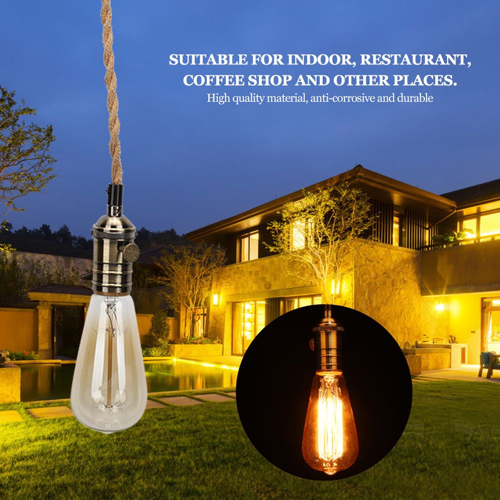 Vintage Style Single Head Hemp Rope Small Chandelier Pendant Light for Coffee view 7